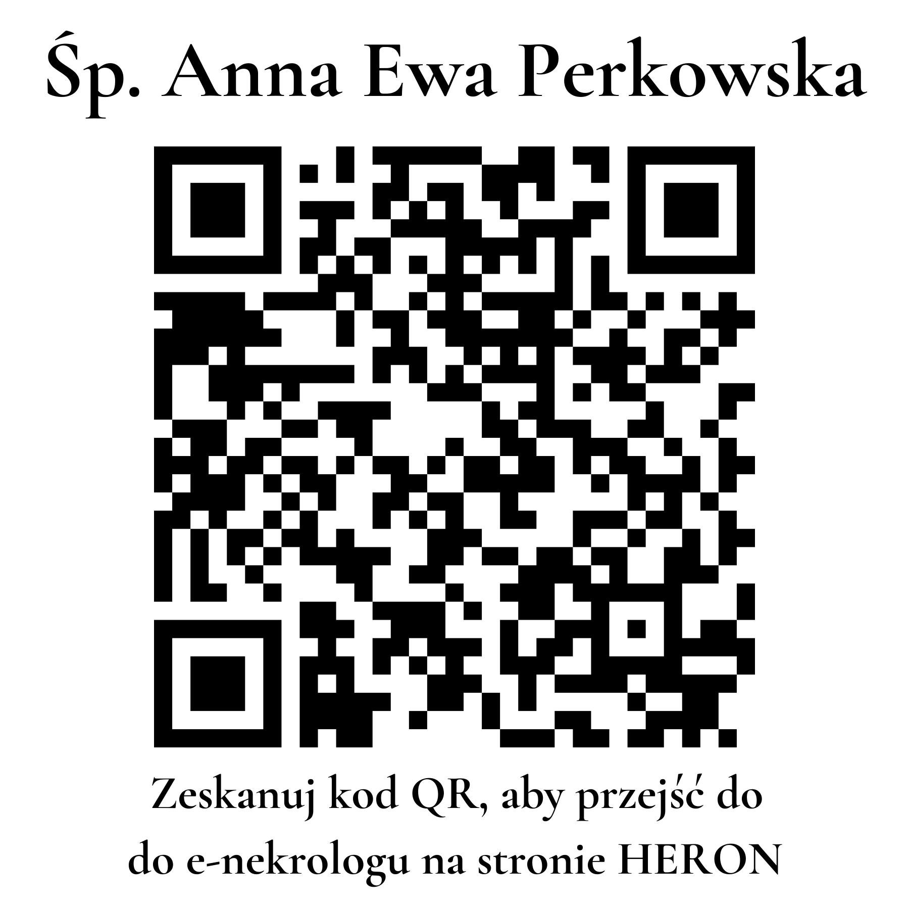 Kod QR do nekrologu Anna Ewa Perkowska