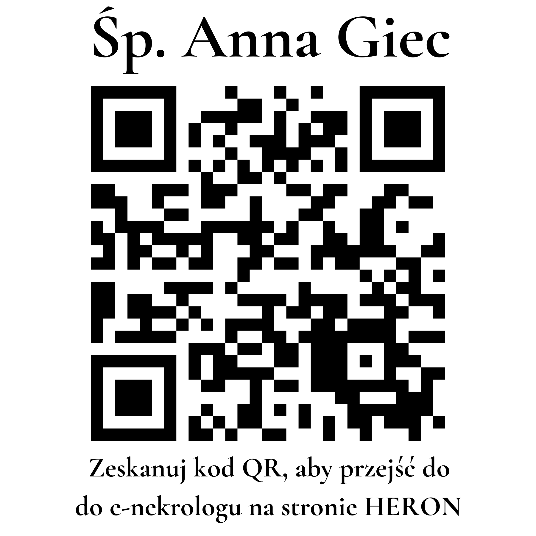 Kod QR do nekrologu Anna Giec