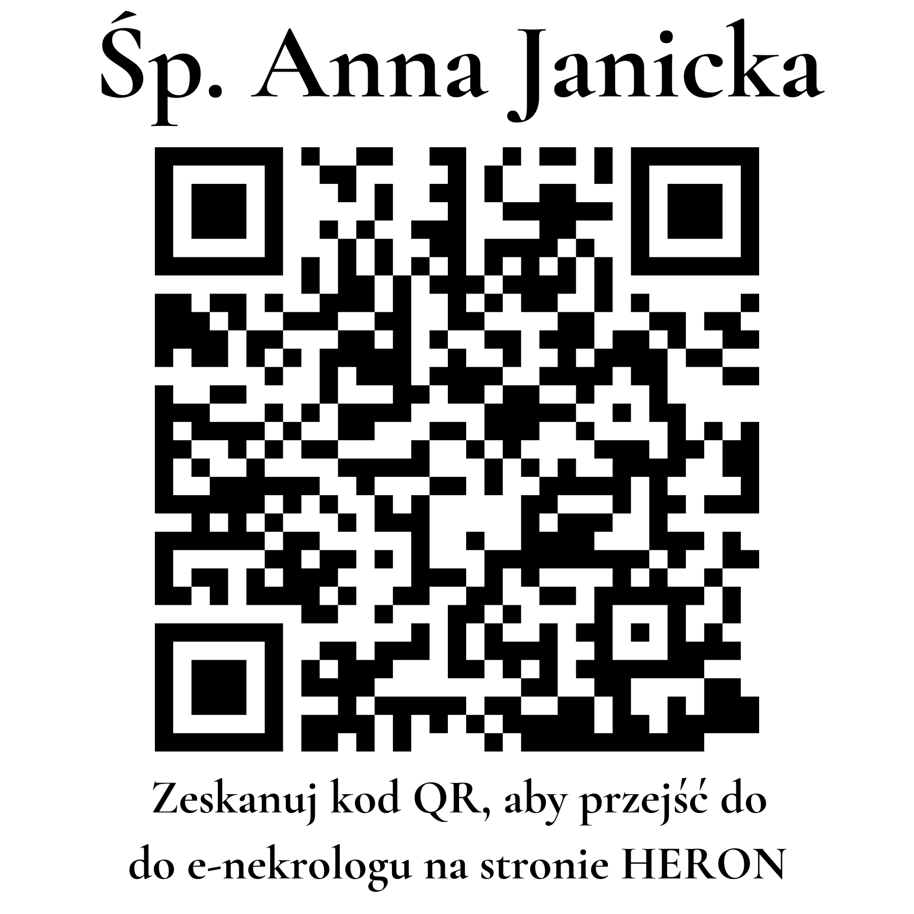 Kod QR do nekrologu Anna Janicka
