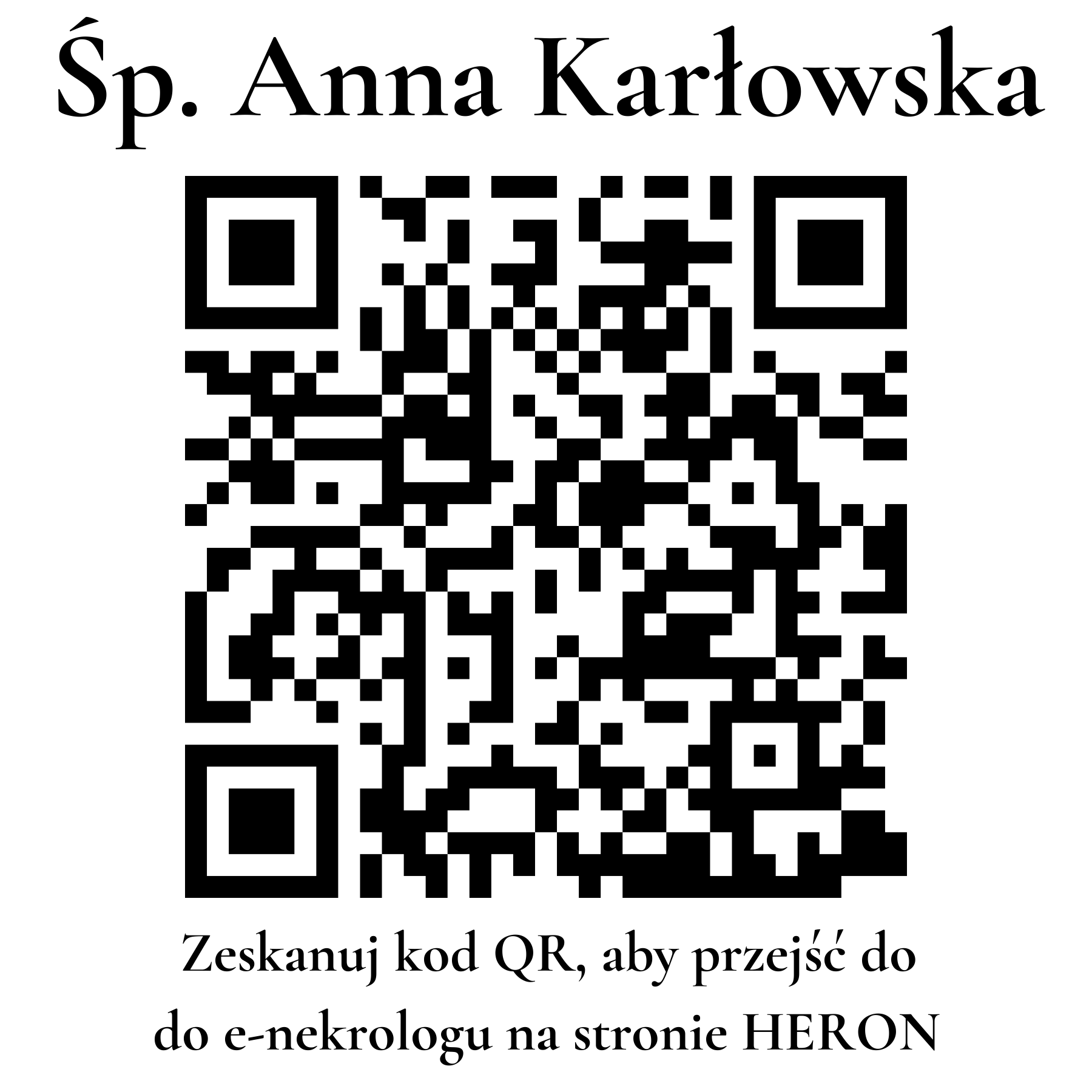 Kod QR do nekrologu Anna Karłowska Kod QR do nekrologu Anna Karłowska