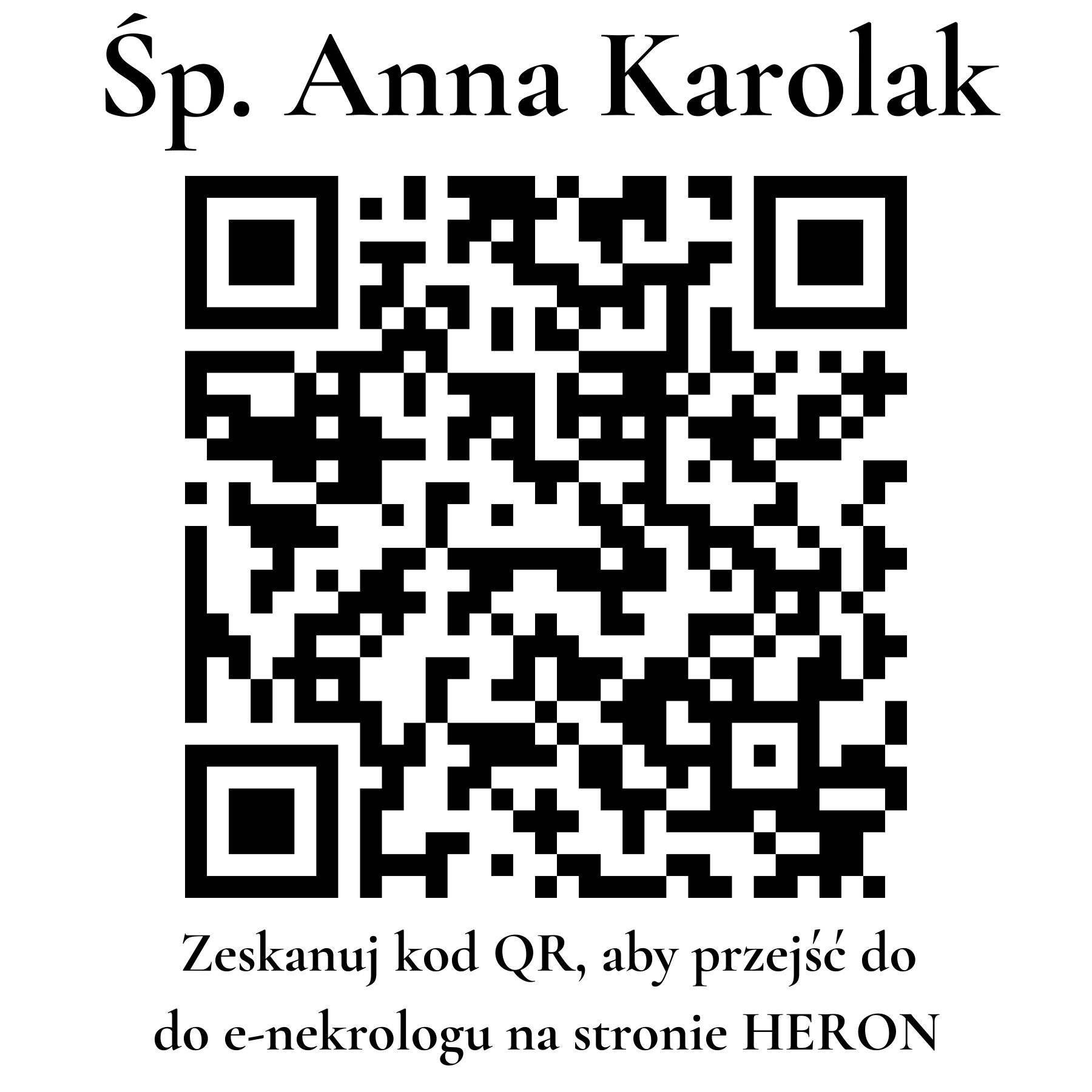 Kod QR do nekrologu Anna Karolak