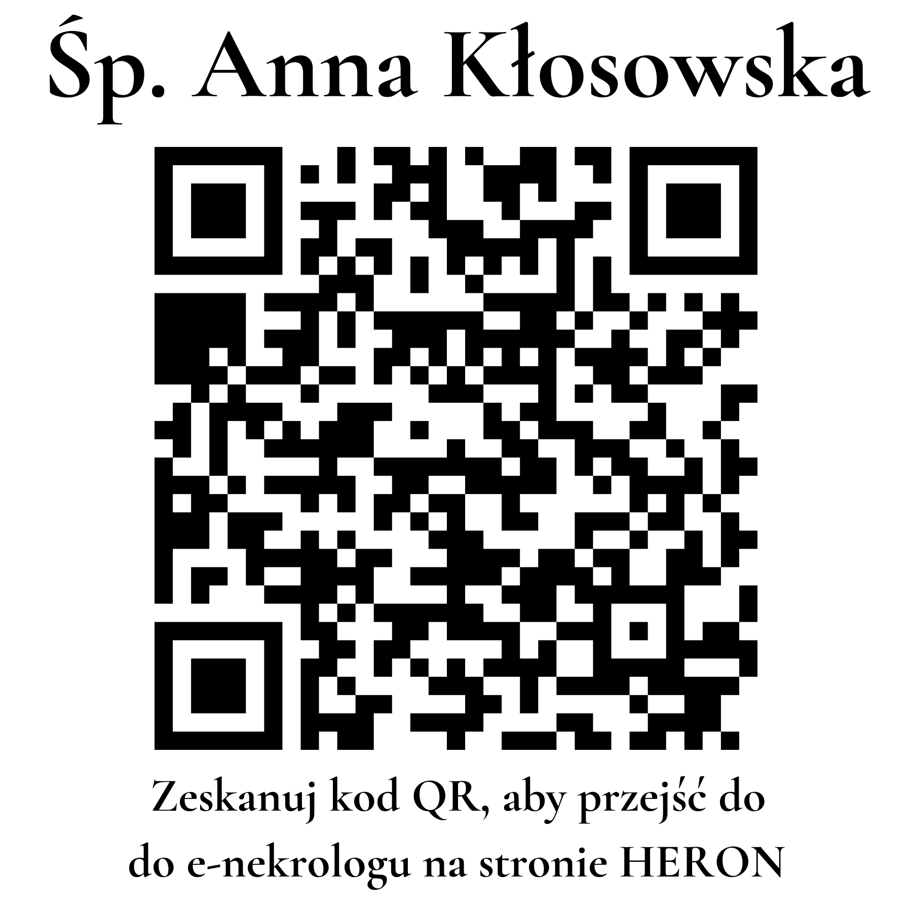 Kod QR do nekrologu Anna Kłosowska