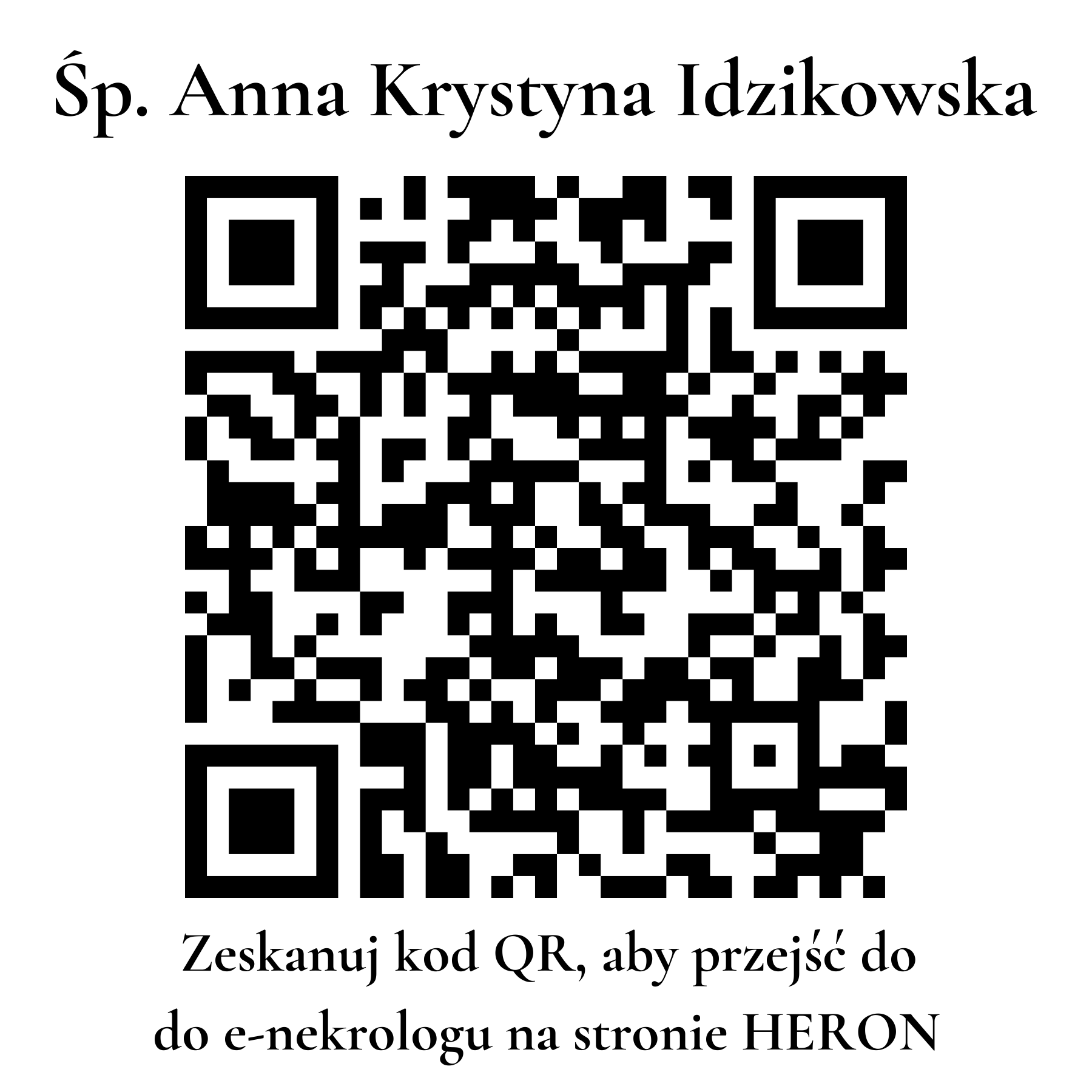 Kod QR do nekrologu Anna Krystyna Idzikowska