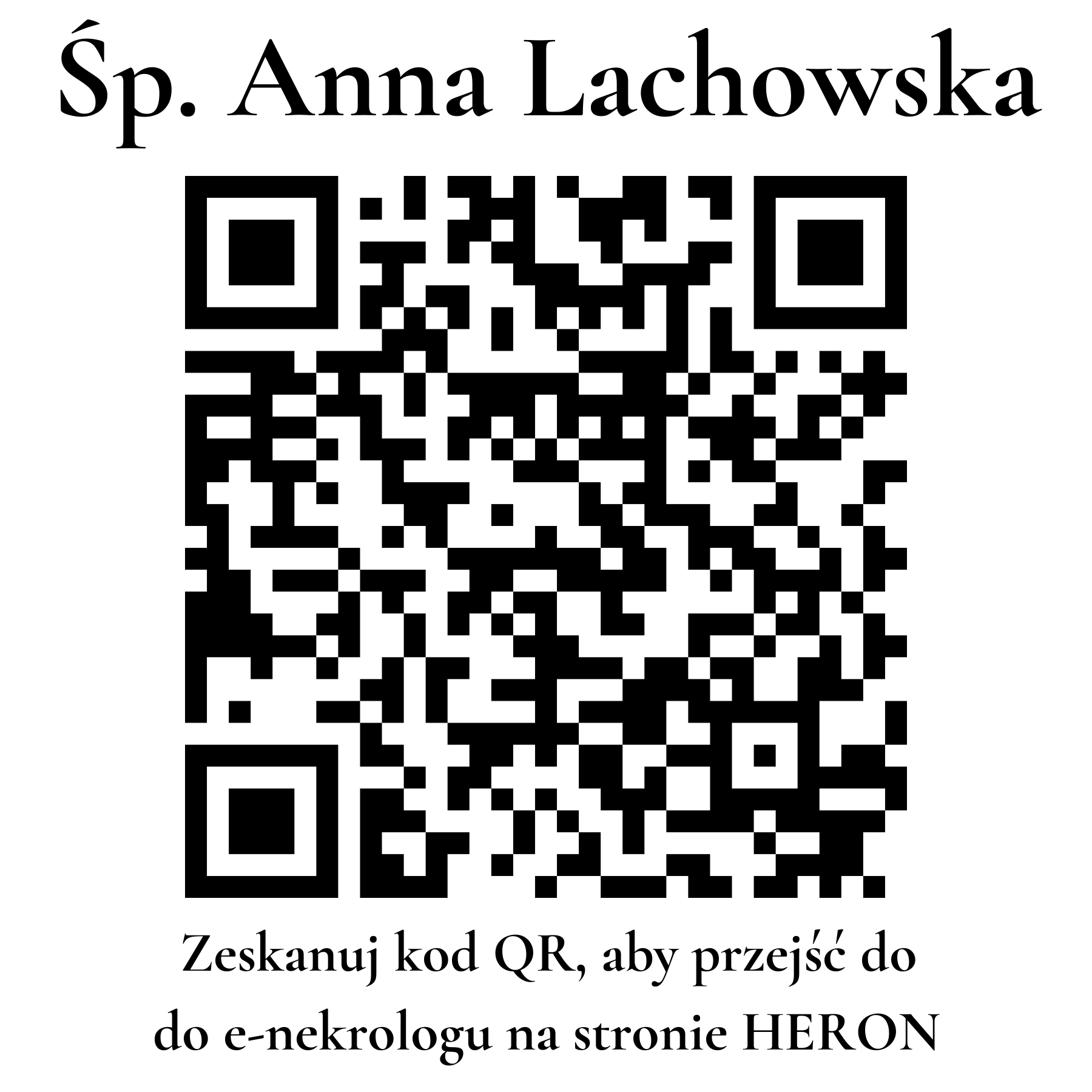 Kod QR do nekrologu Anna Lachowska Kod QR do nekrologu Anna Lachowska