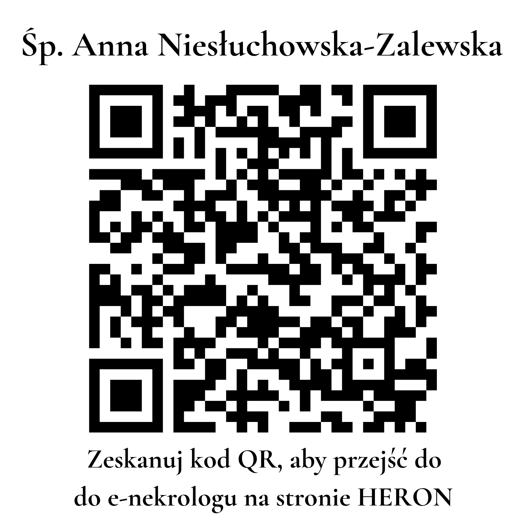 Kod QR do nekrologu Anna Niesłuchowska-Zalewska