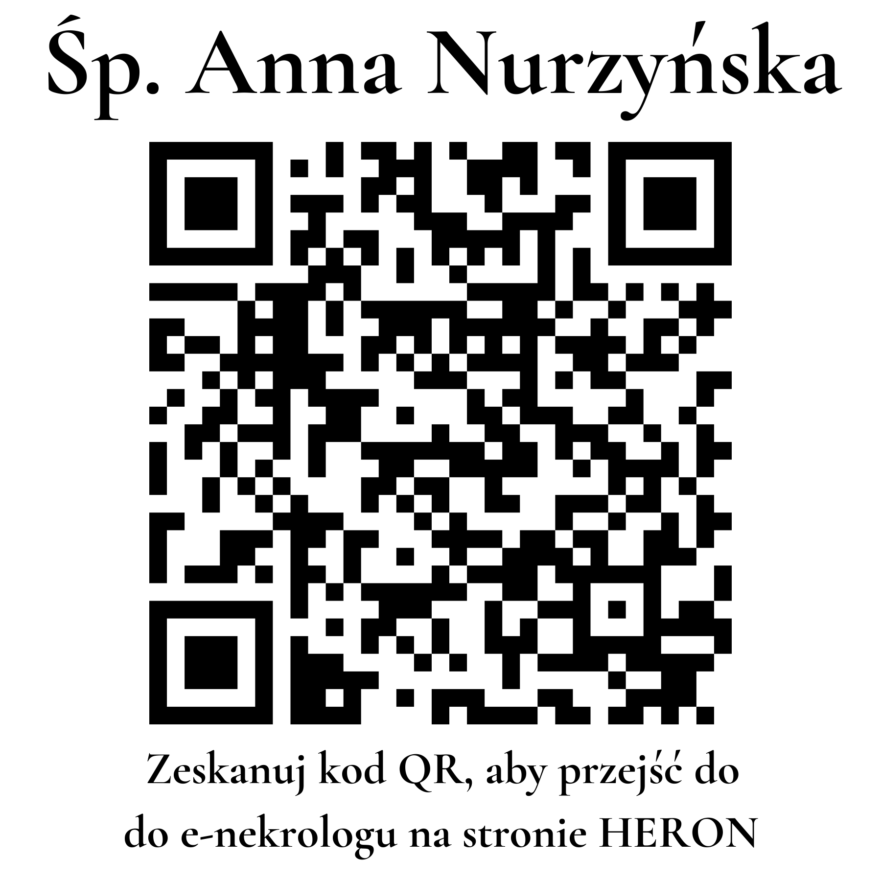Kod QR do nekrologu Anna Nurzyńska
