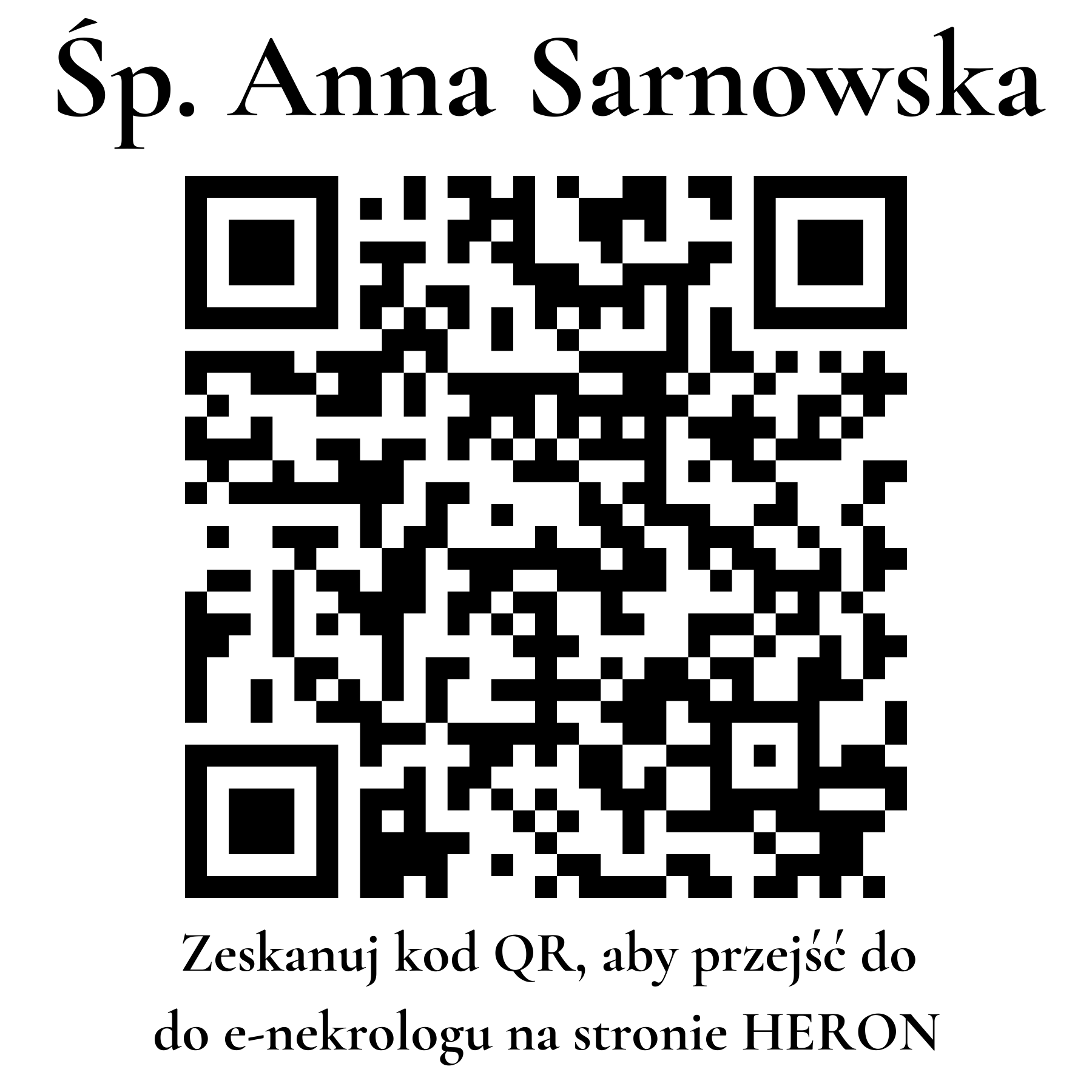 Kod QR do nekrologu Anna Sarnowska