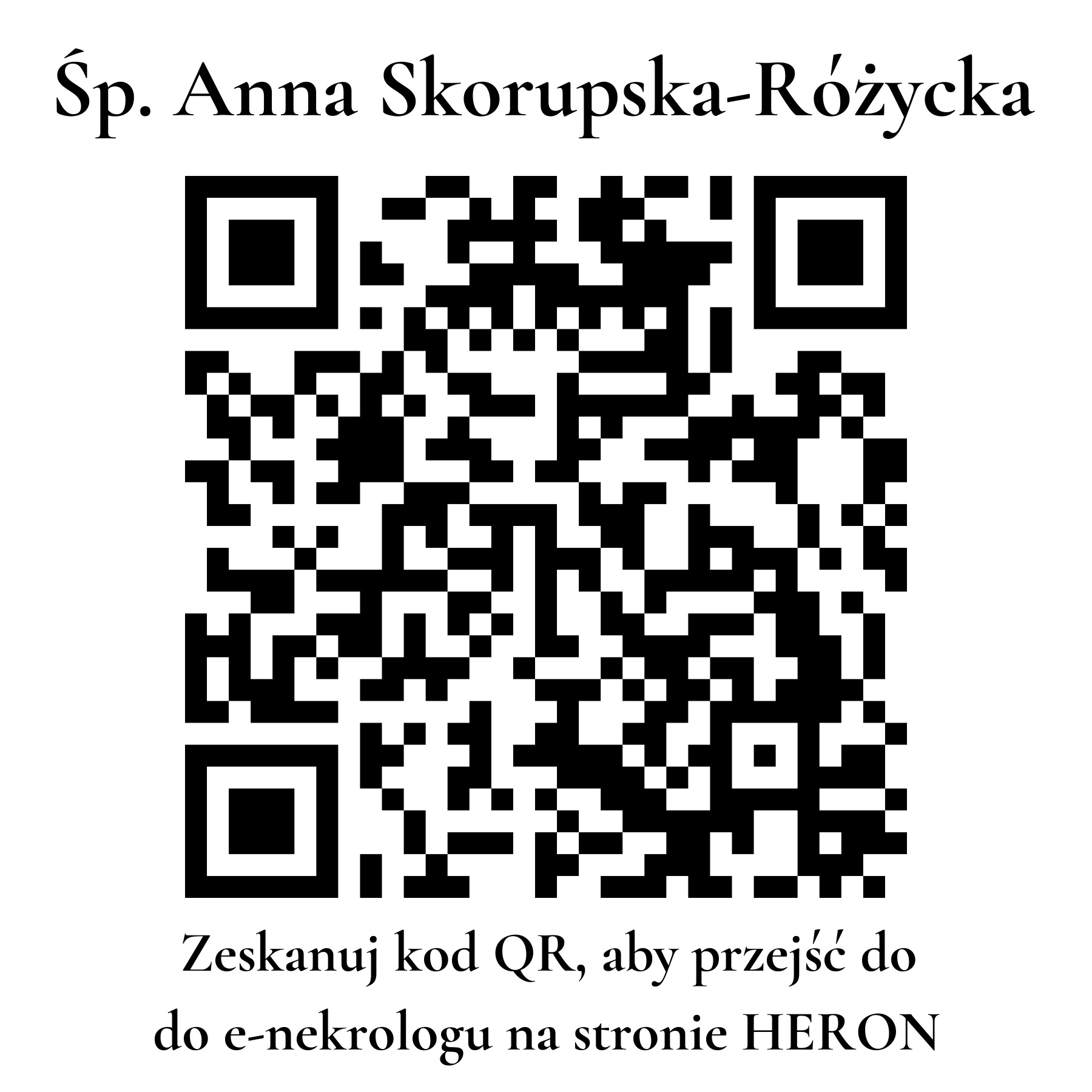 Kod QR do nekrologu Anna Skorupska-Różycka