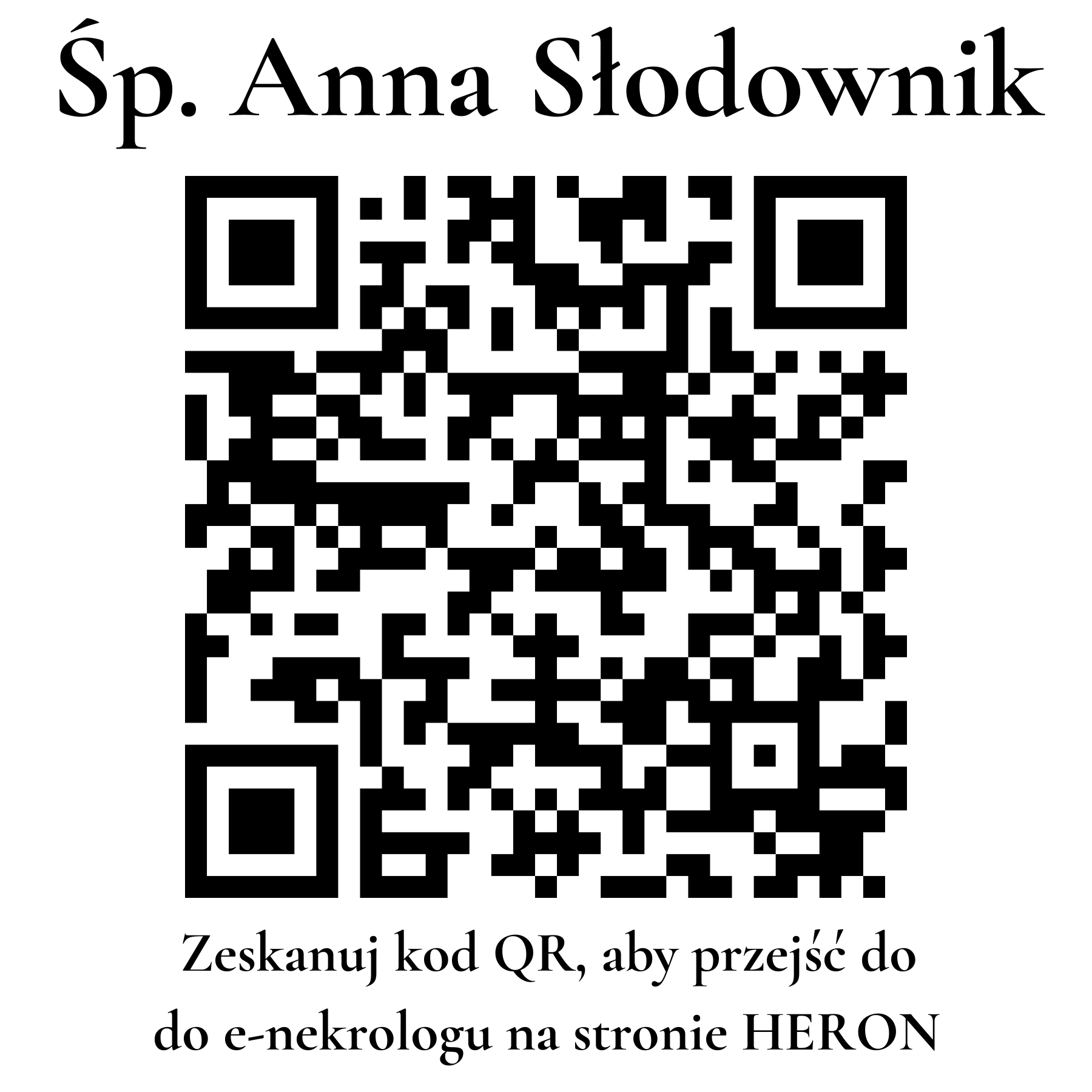 Kod QR do nekrologu Anna Słodownik Kod QR do nekrologu Anna Słodownik