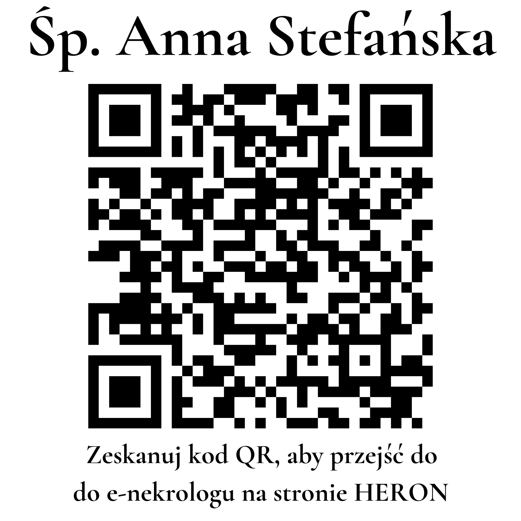 Kod QR do nekrologu Anna Stefańska