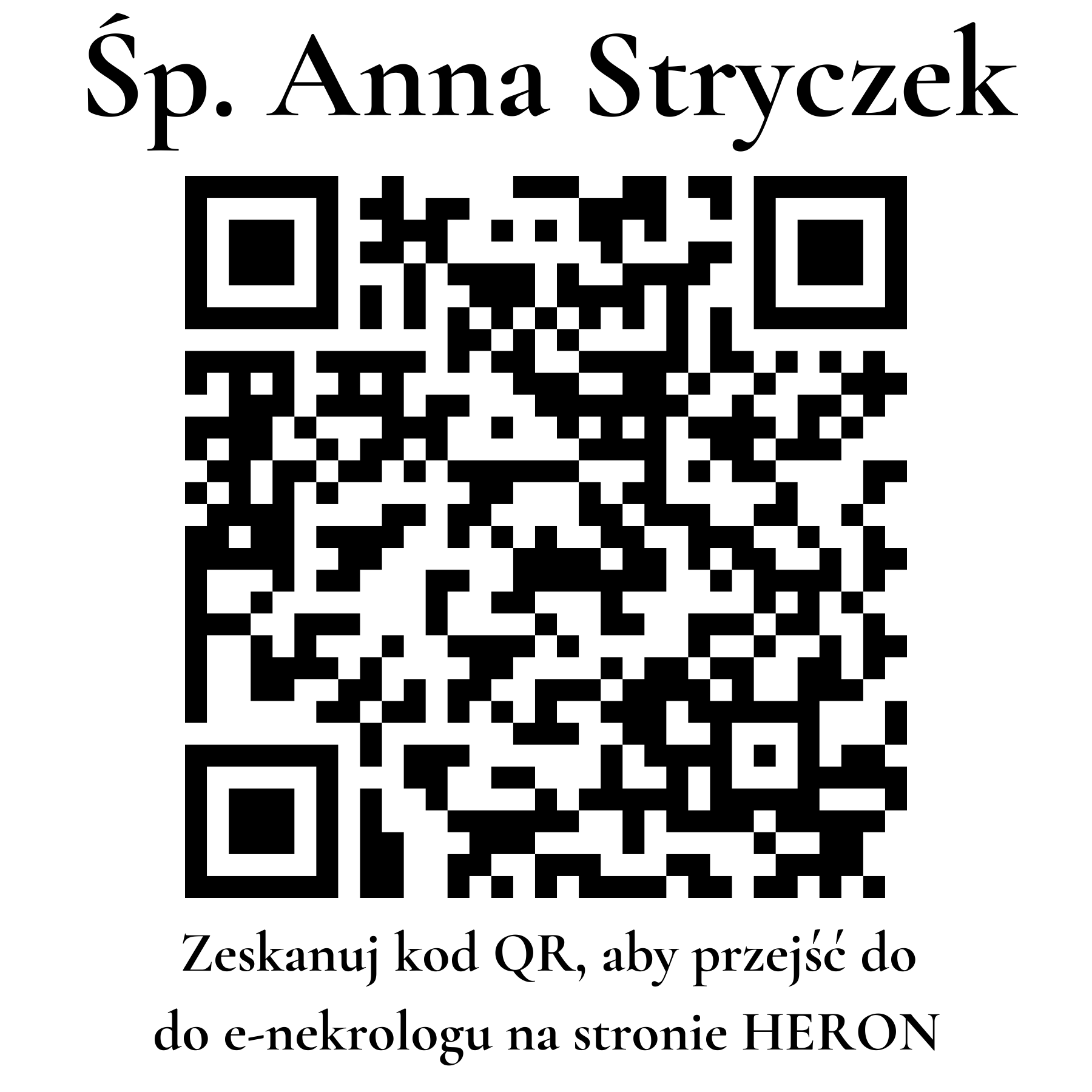Kod QR do nekrologu Anna Stryczek