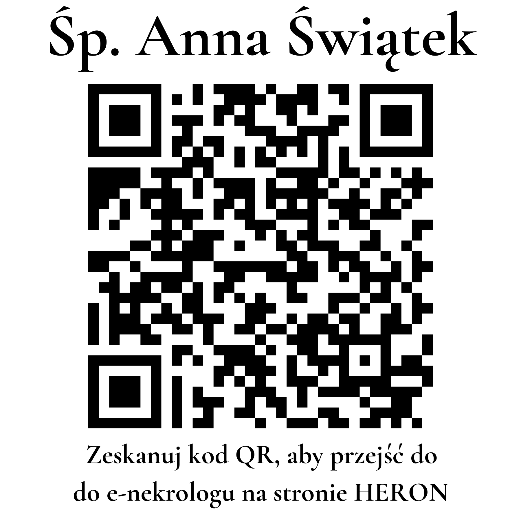 Kod QR do nekrologu Anna Świątek