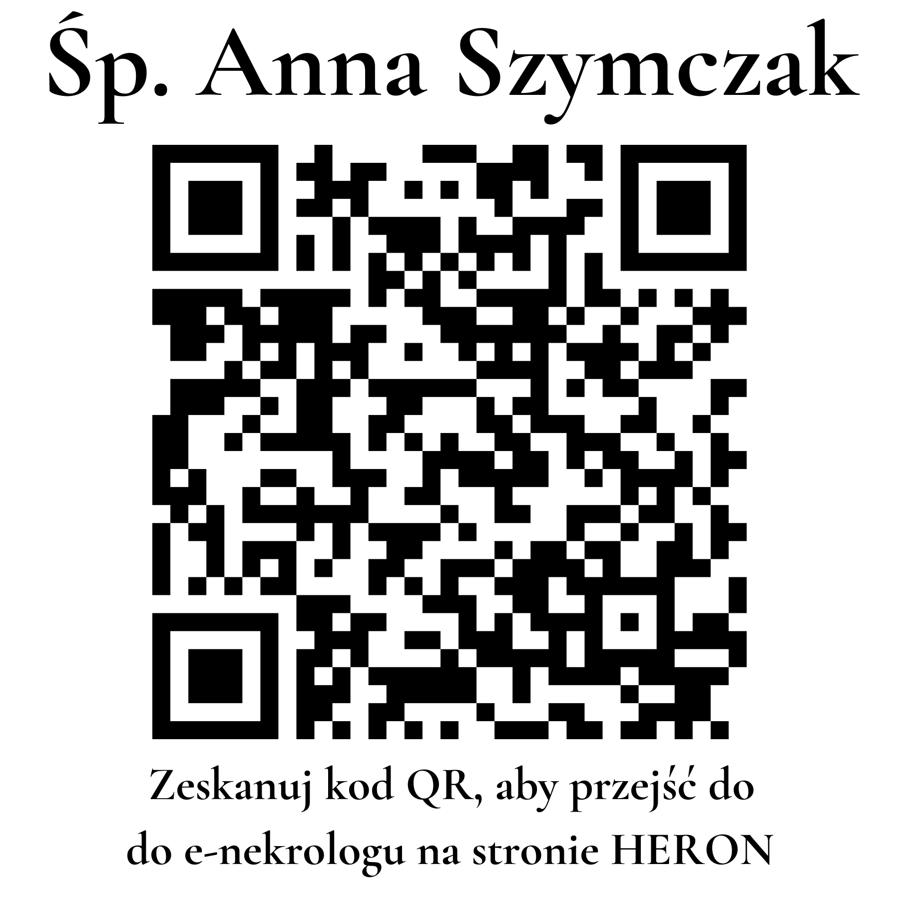 Kod QR do nekrologu Anna Szymczak Kod QR do nekrologu Anna Szymczak