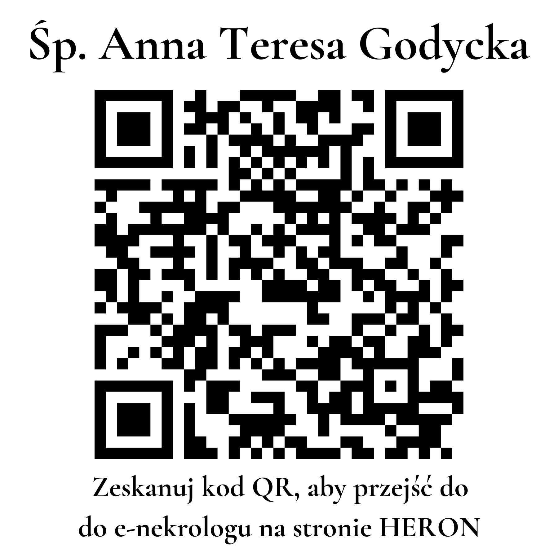 Kod QR do nekrologu Anna Teresa Godycka