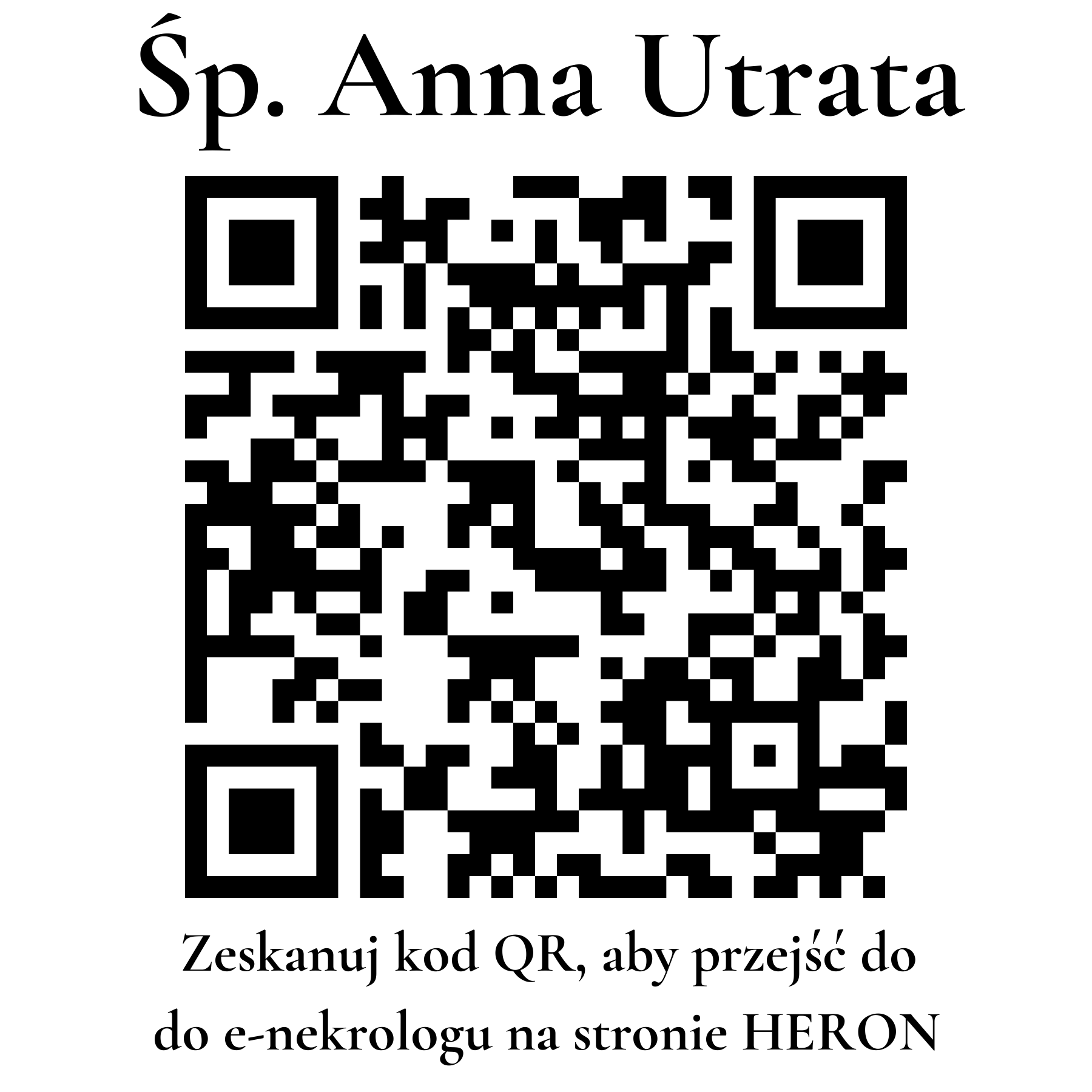 Kod QR do nekrologu Anna Utrata