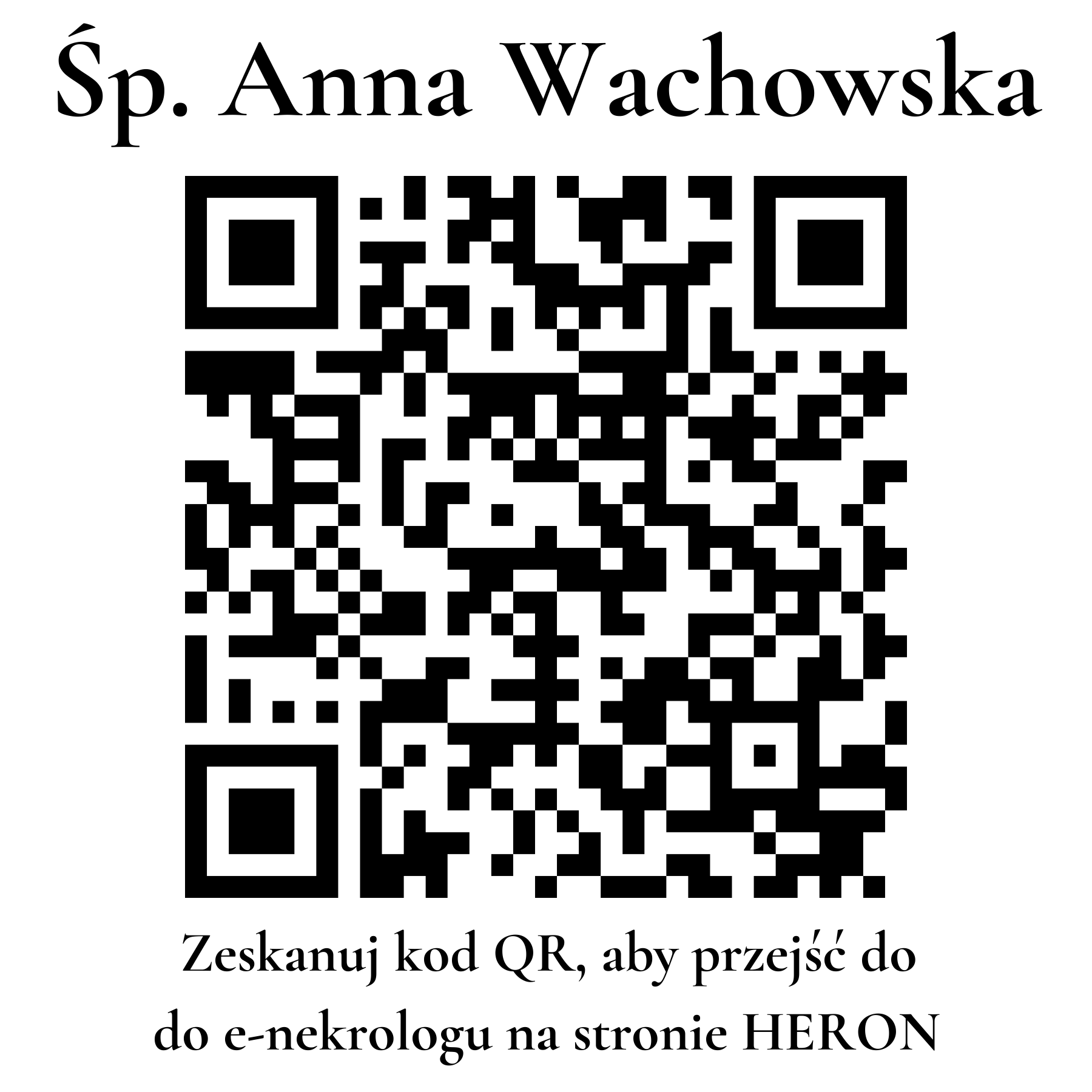 Kod QR do nekrologu Anna Wachowska Kod QR do nekrologu Anna Wachowska