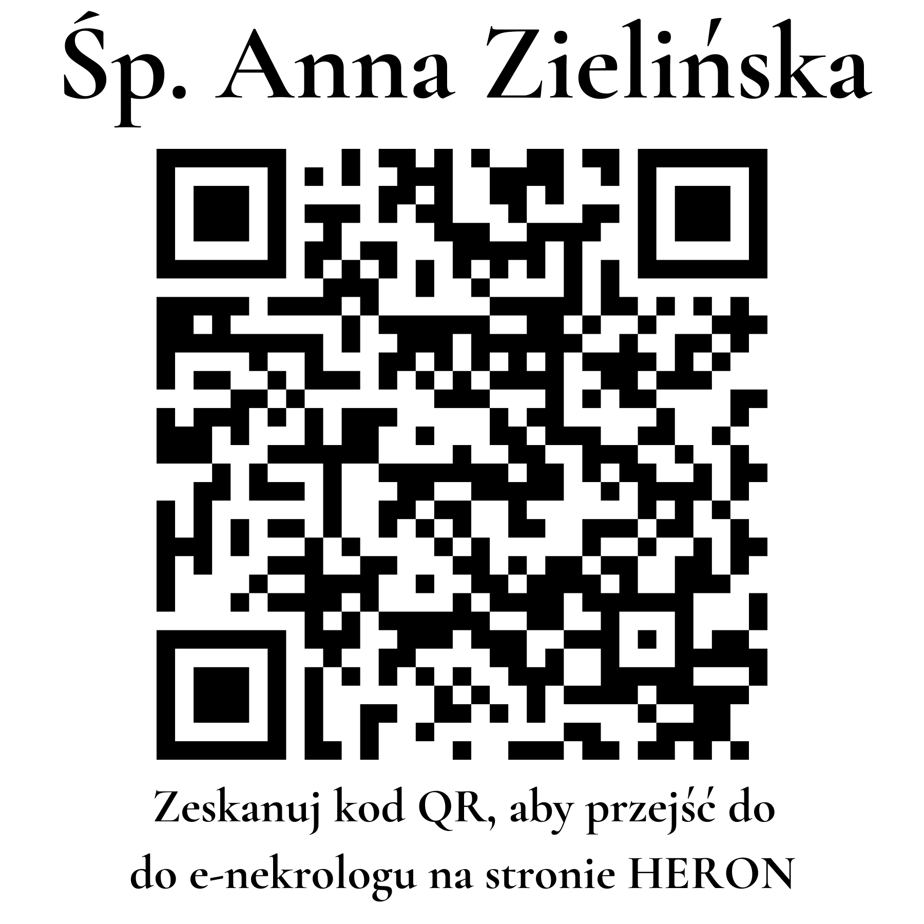Kod QR do nekrologu Anna Zielińska
