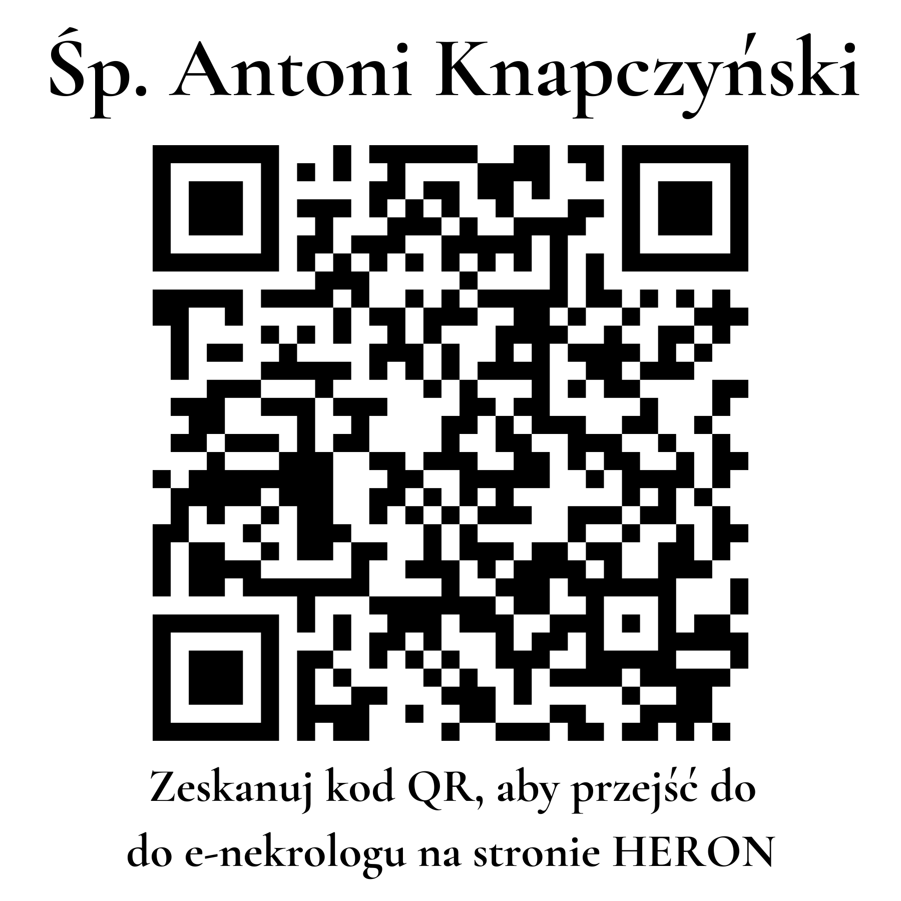 Kod QR do nekrologu Antoni Knapczyński