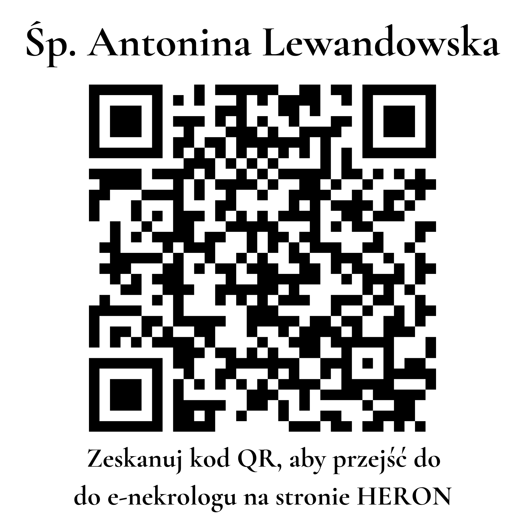 Kod QR do nekrologu Antonina Lewandowska Kod QR do nekrologu Antonina Lewandowska