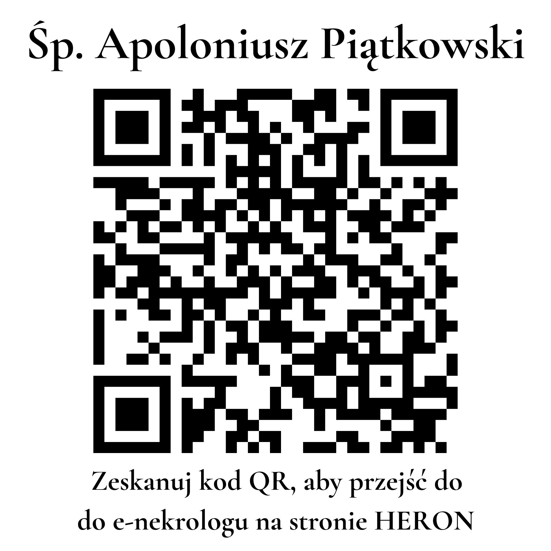 Kod QR do nekrologu Apoloniusz Piątkowski