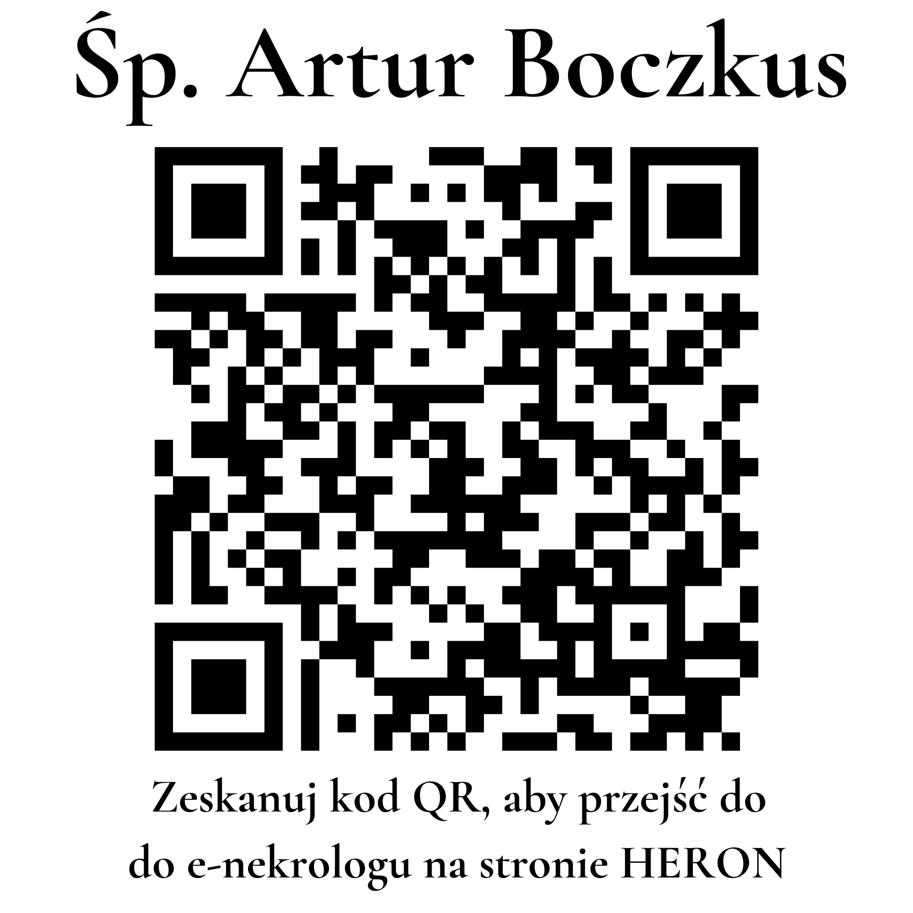 Kod QR do nekrologu Artur Boczkus