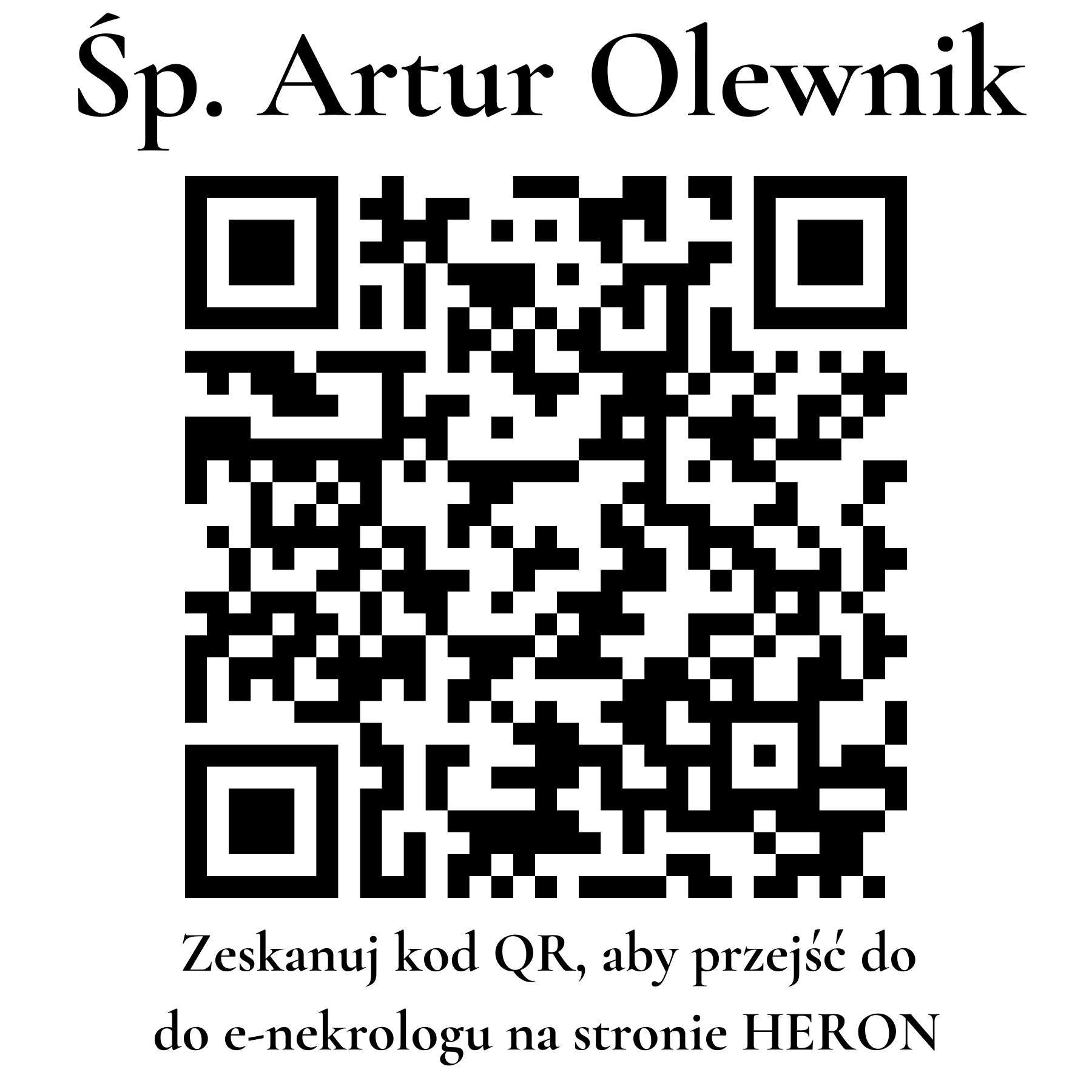Kod QR do nekrologu Artur Olewnik