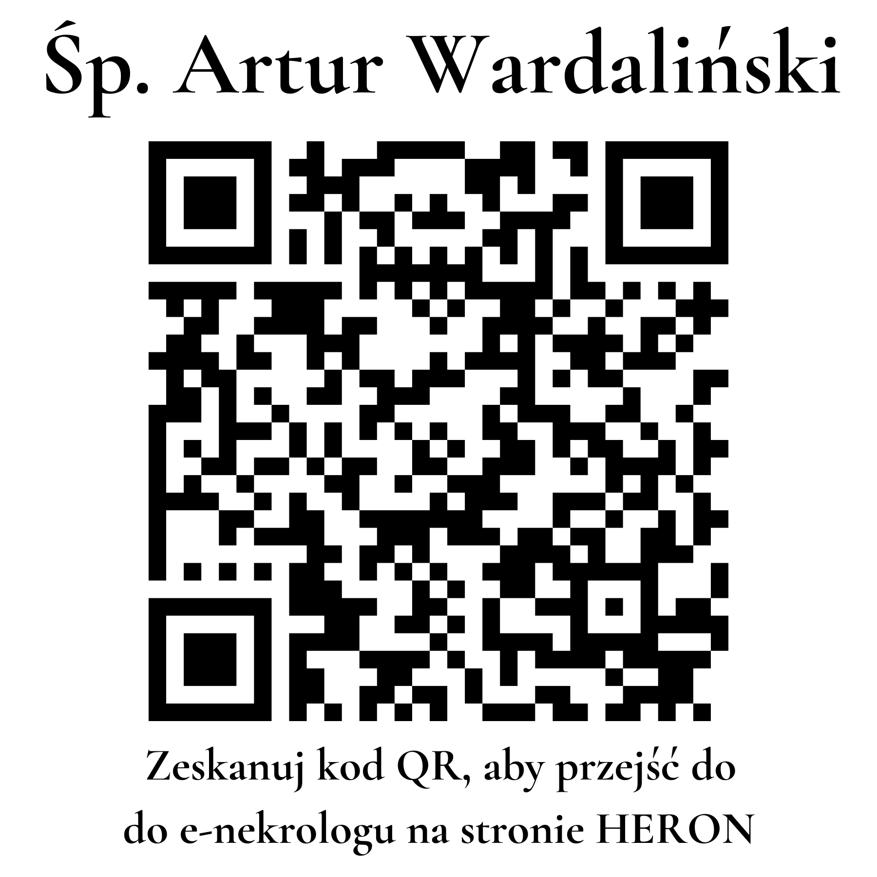 Kod QR do nekrologu Artur Wardaliński