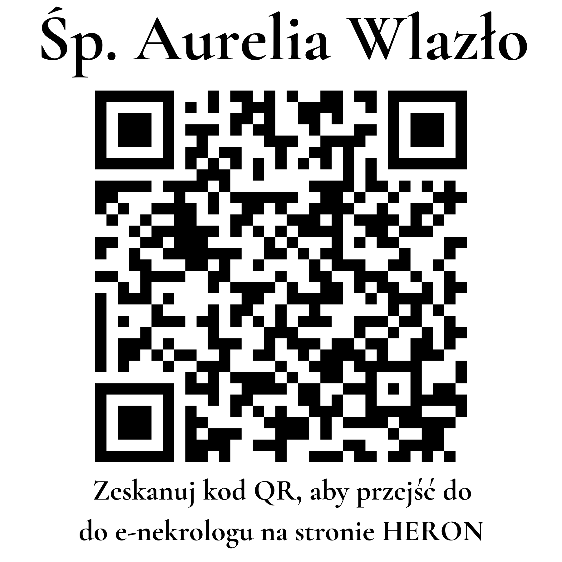 Kod QR do nekrologu Aurelia Wlazło