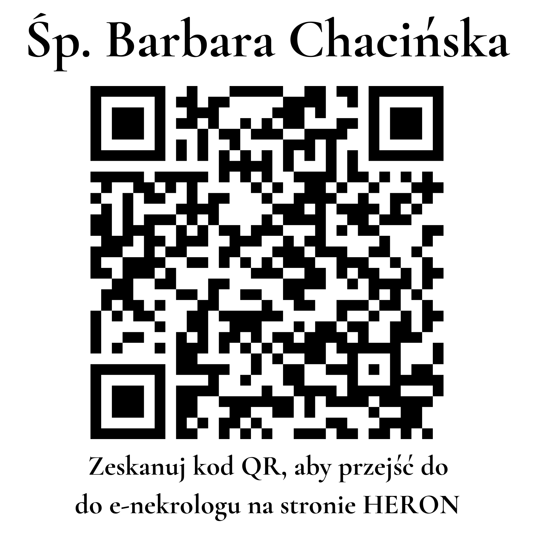 Kod QR do nekrologu Barbara Chacińska