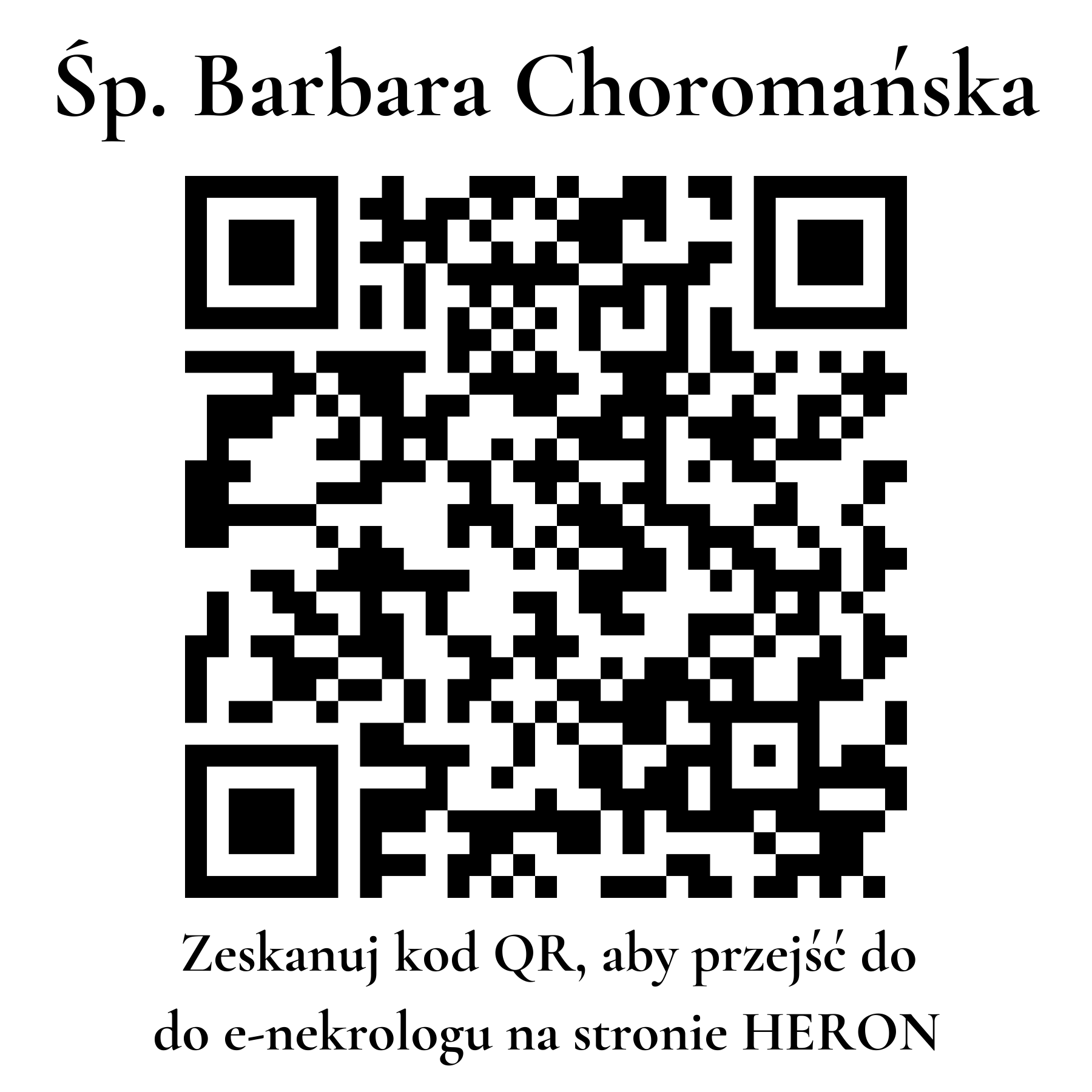 Kod QR do nekrologu Barbara Choromańska