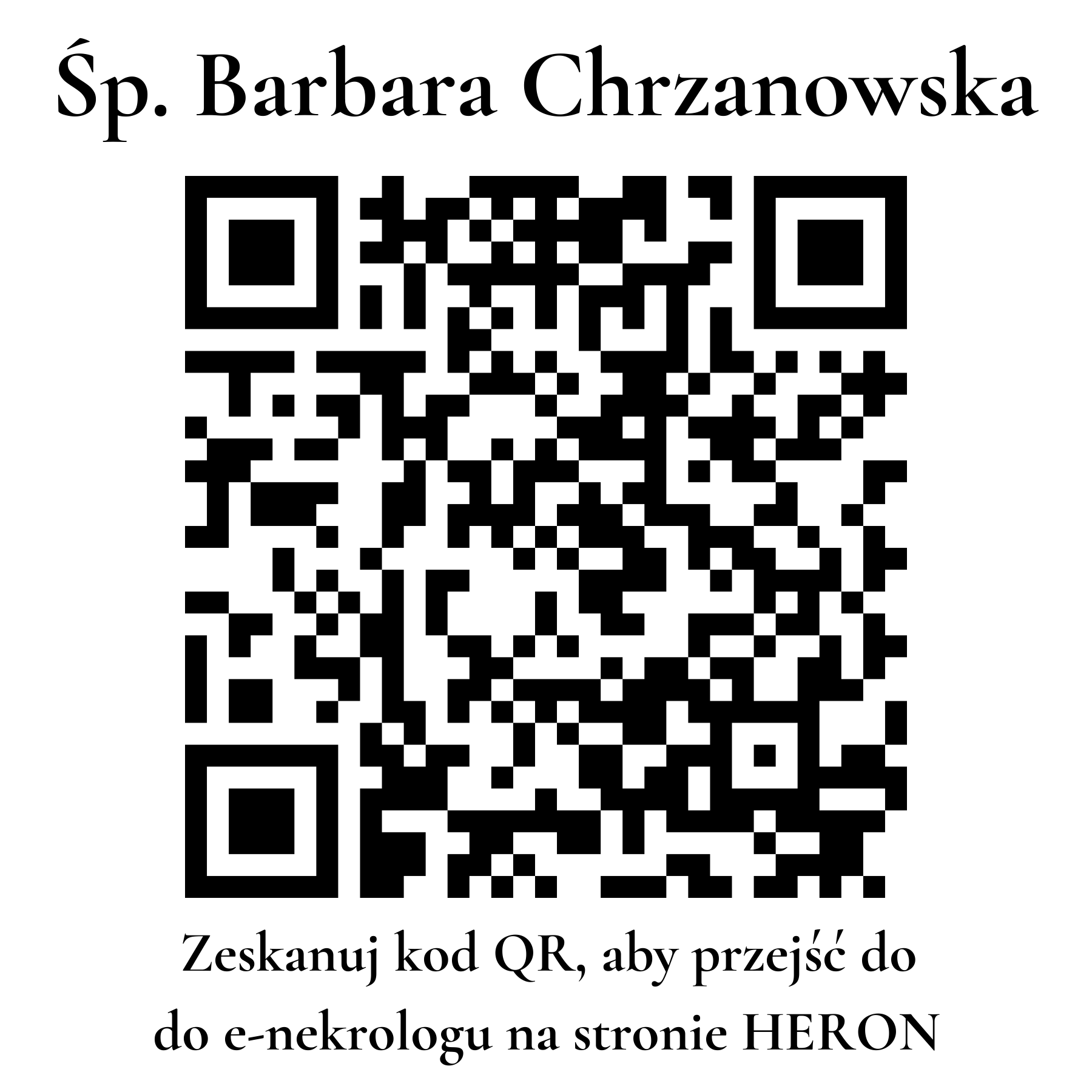 Kod QR do nekrologu Barbara Chrzanowska