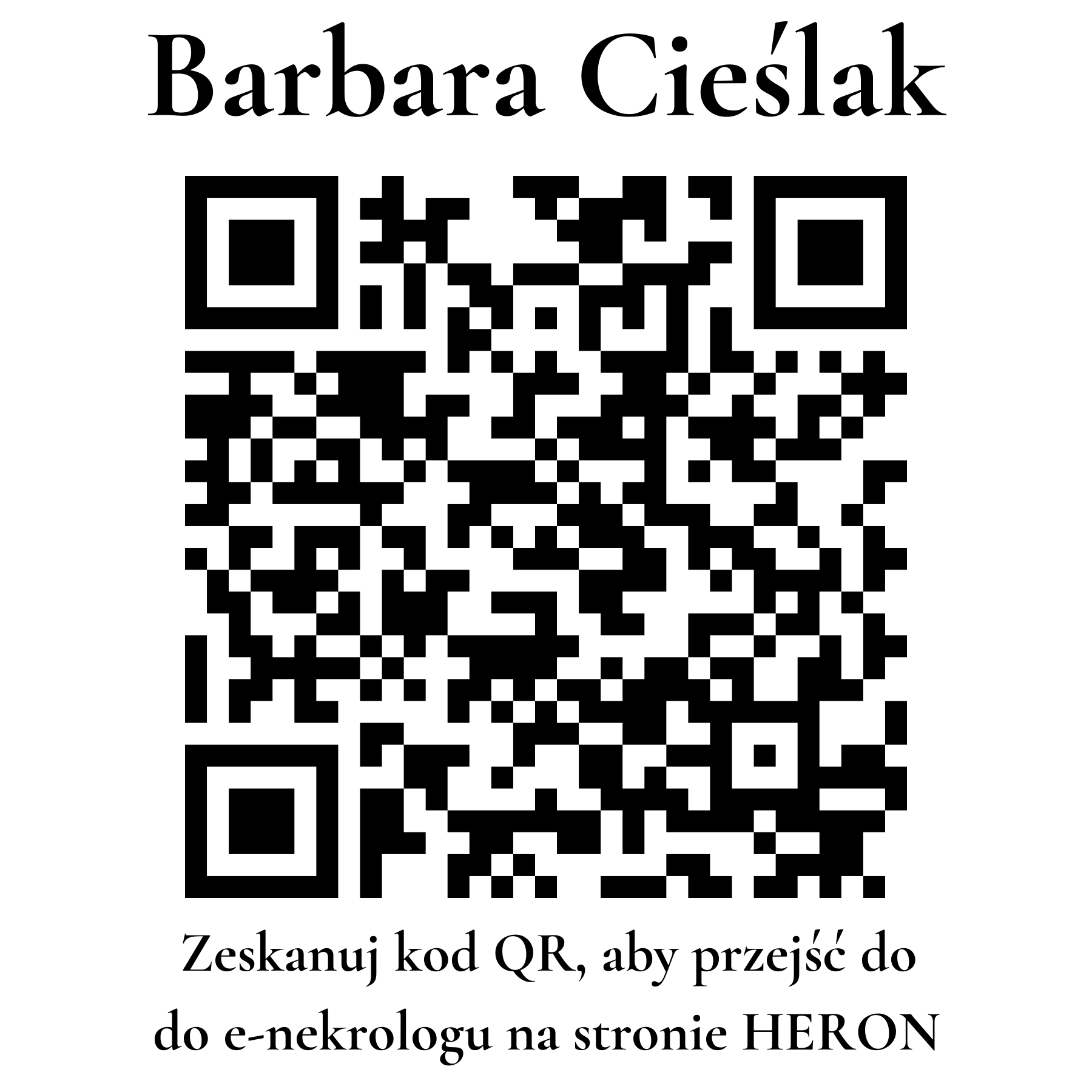 Kod QR do nekrologu Barbara Cieślak