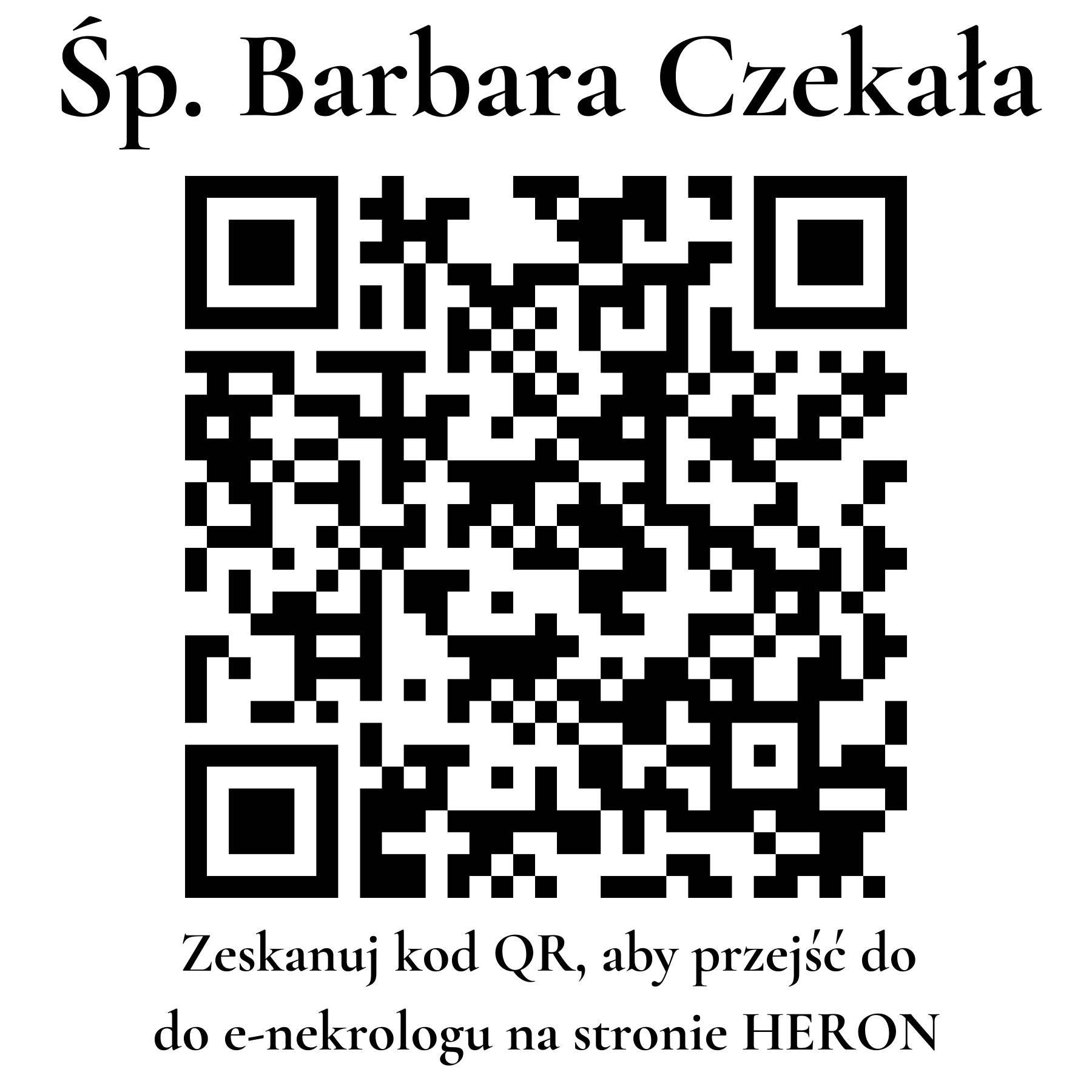 Kod QR do nekrologu Barbara Czekała