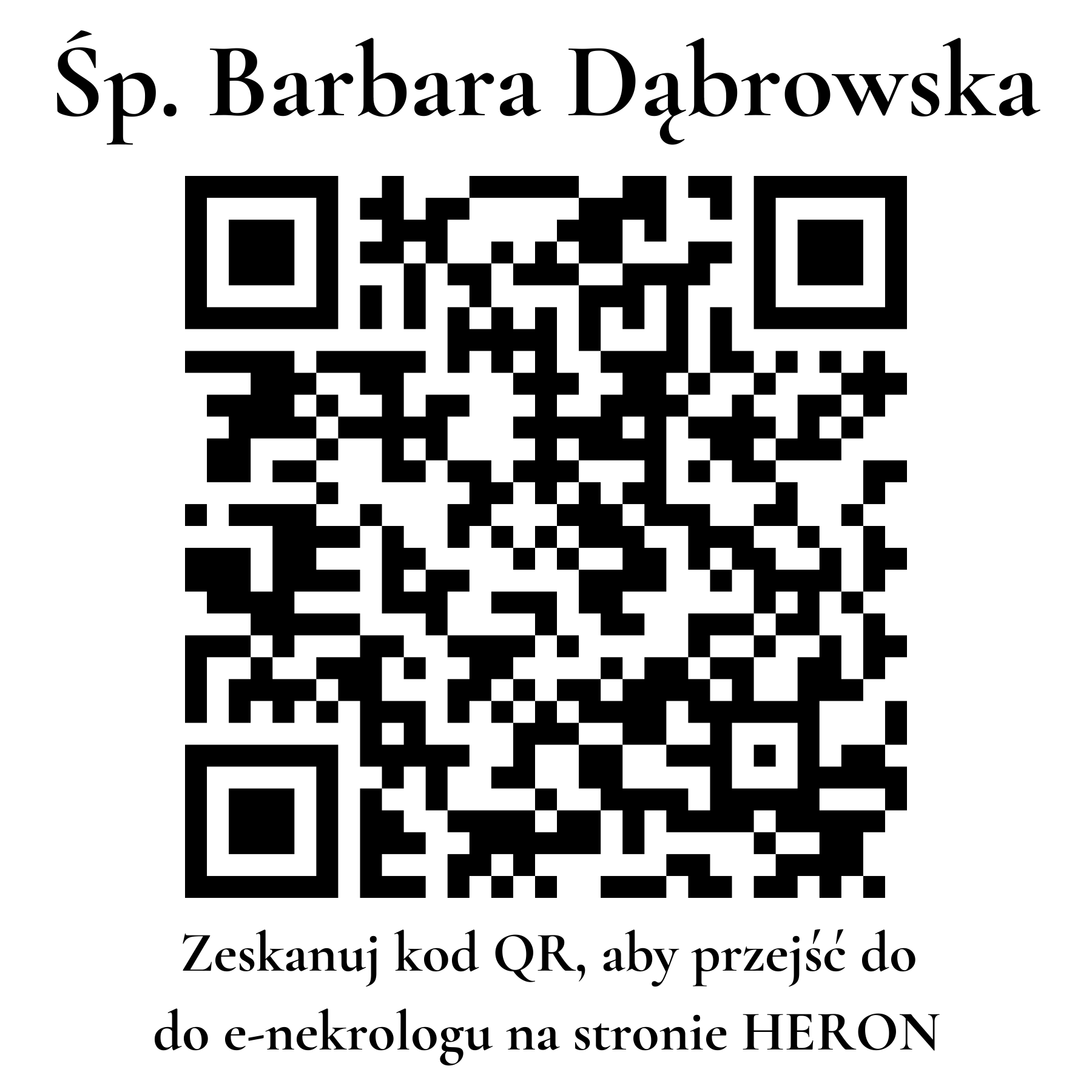 Kod QR do nekrologu Barbara Dąbrowska