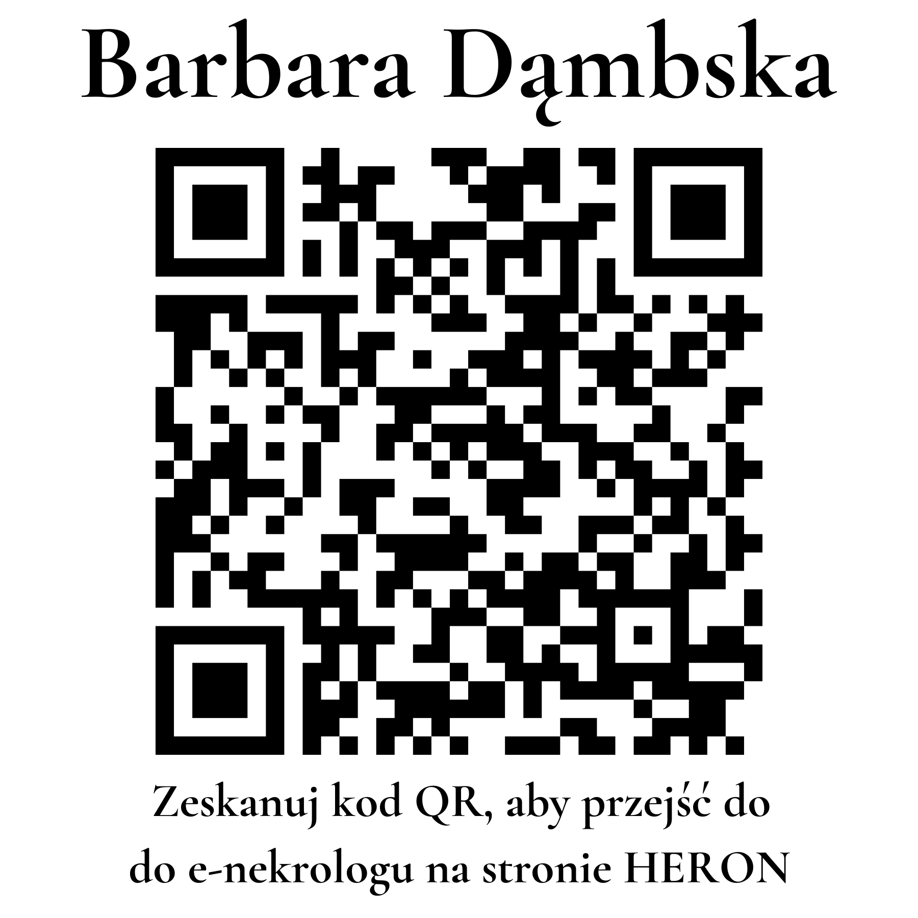 Kod QR do nekrologu Barbara Dąmbska