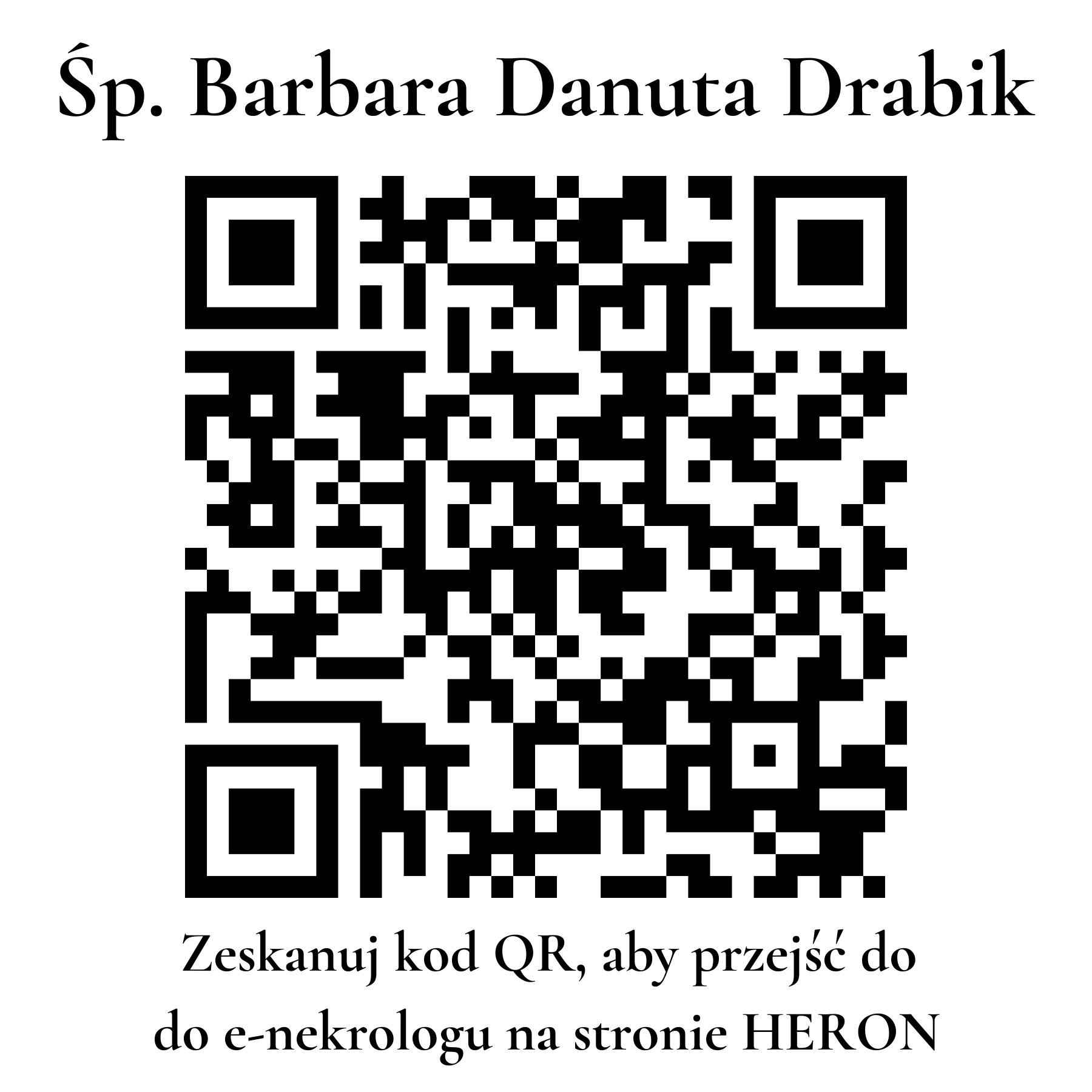 Kod QR do nekrologu Barbara Danuta Drabik