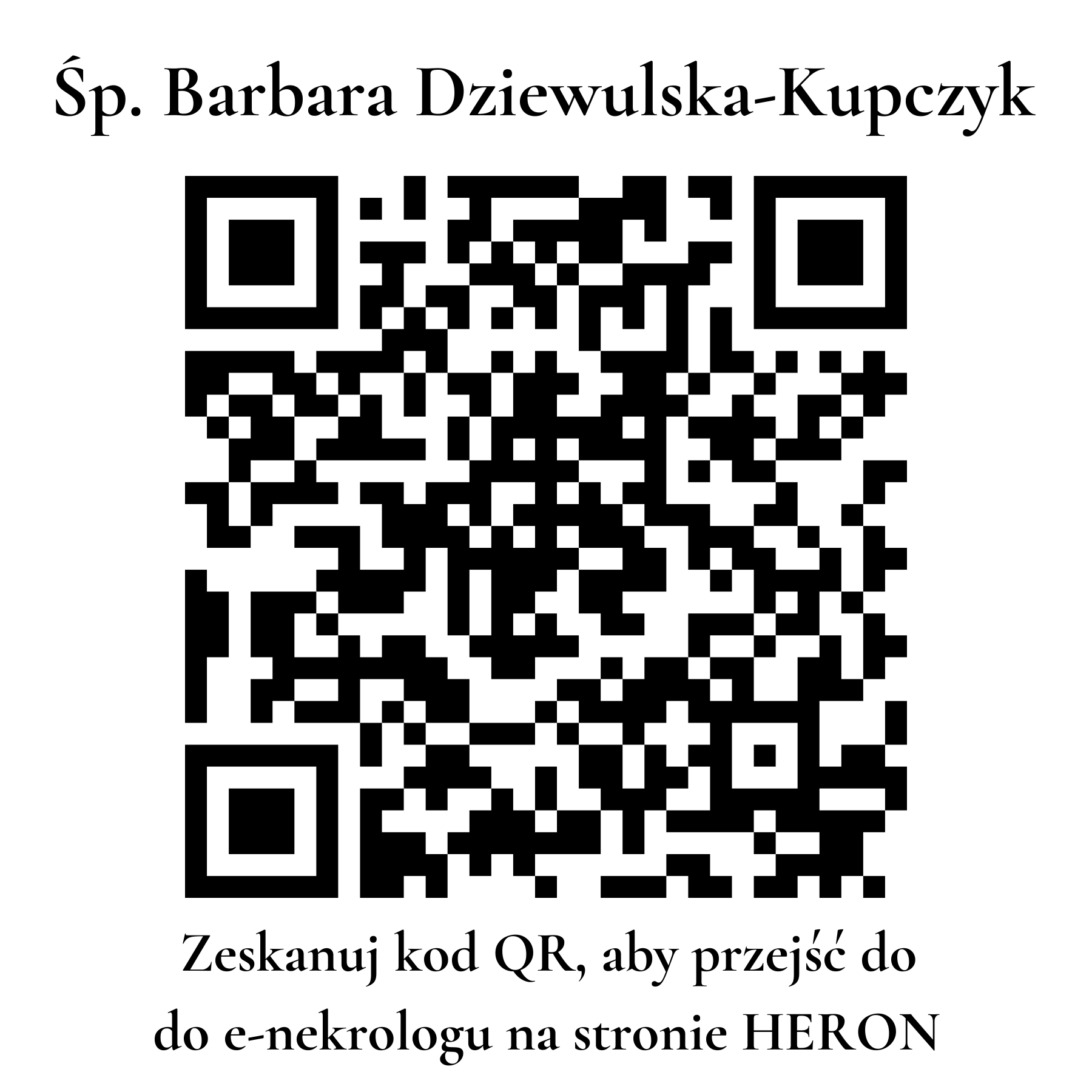 Kod QR do nekrologu Barbara Dziewulska-Kupczyk