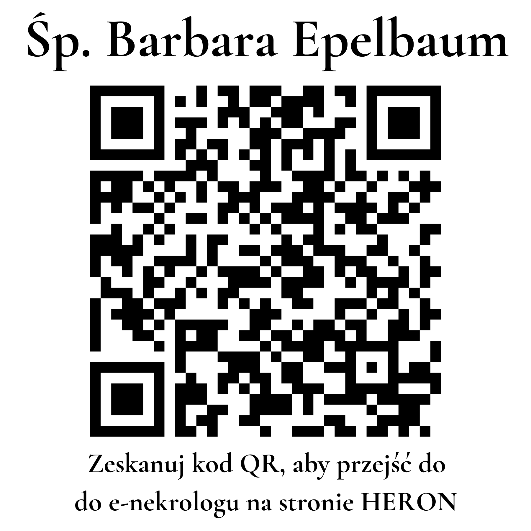 Kod QR do nekrologu Barbara Epelbaum