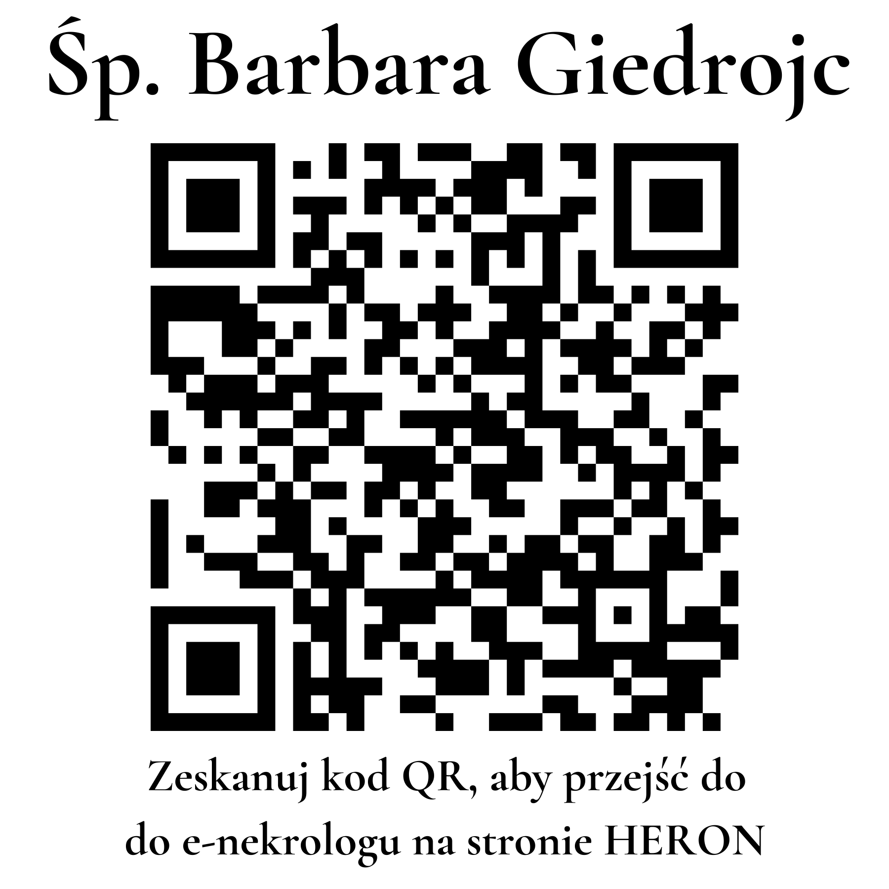 Kod QR do nekrologu Barbara Giedrojc