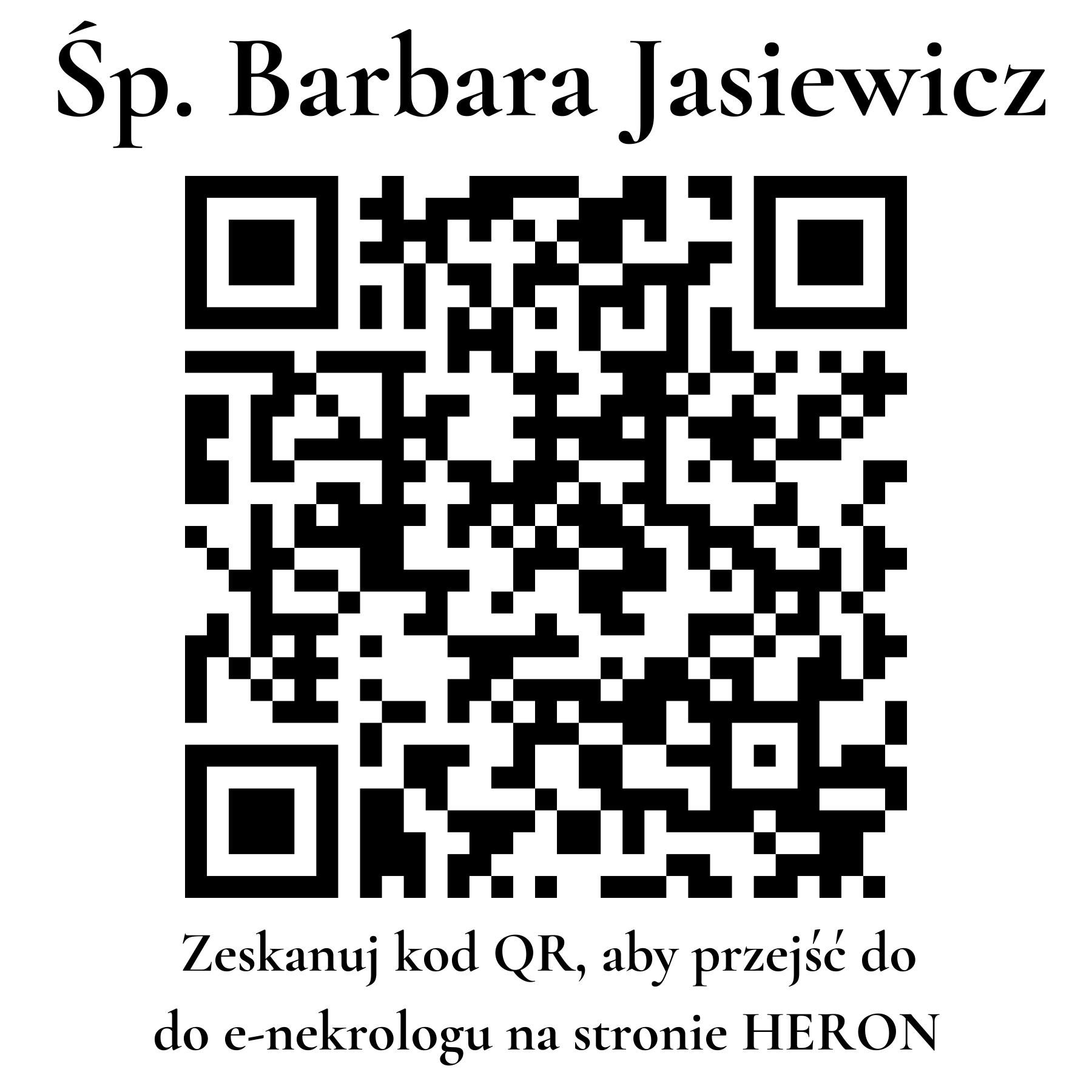 Kod QR do nekrologu Barbara Jasiewicz