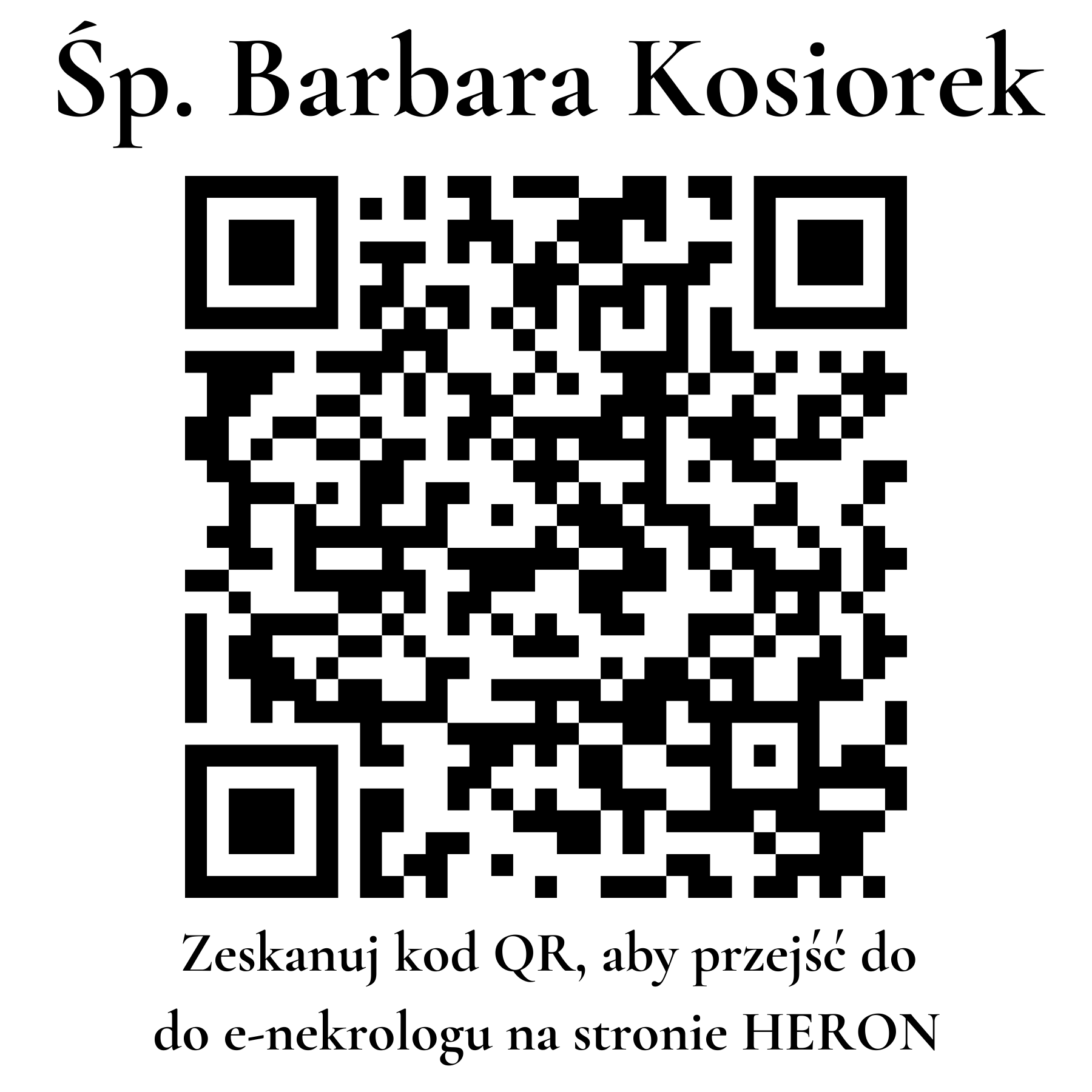 Kod QR do nekrologu Barbara Kosiorek