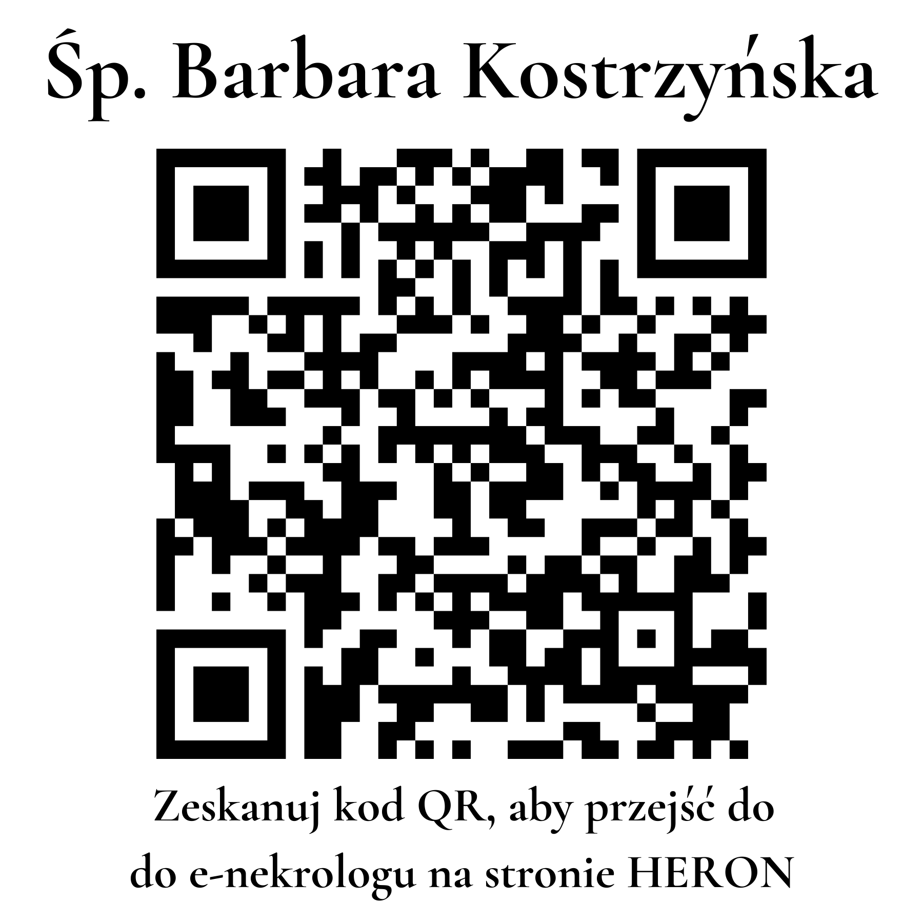 Kod QR do nekrologu Barbara Kostrzyńska