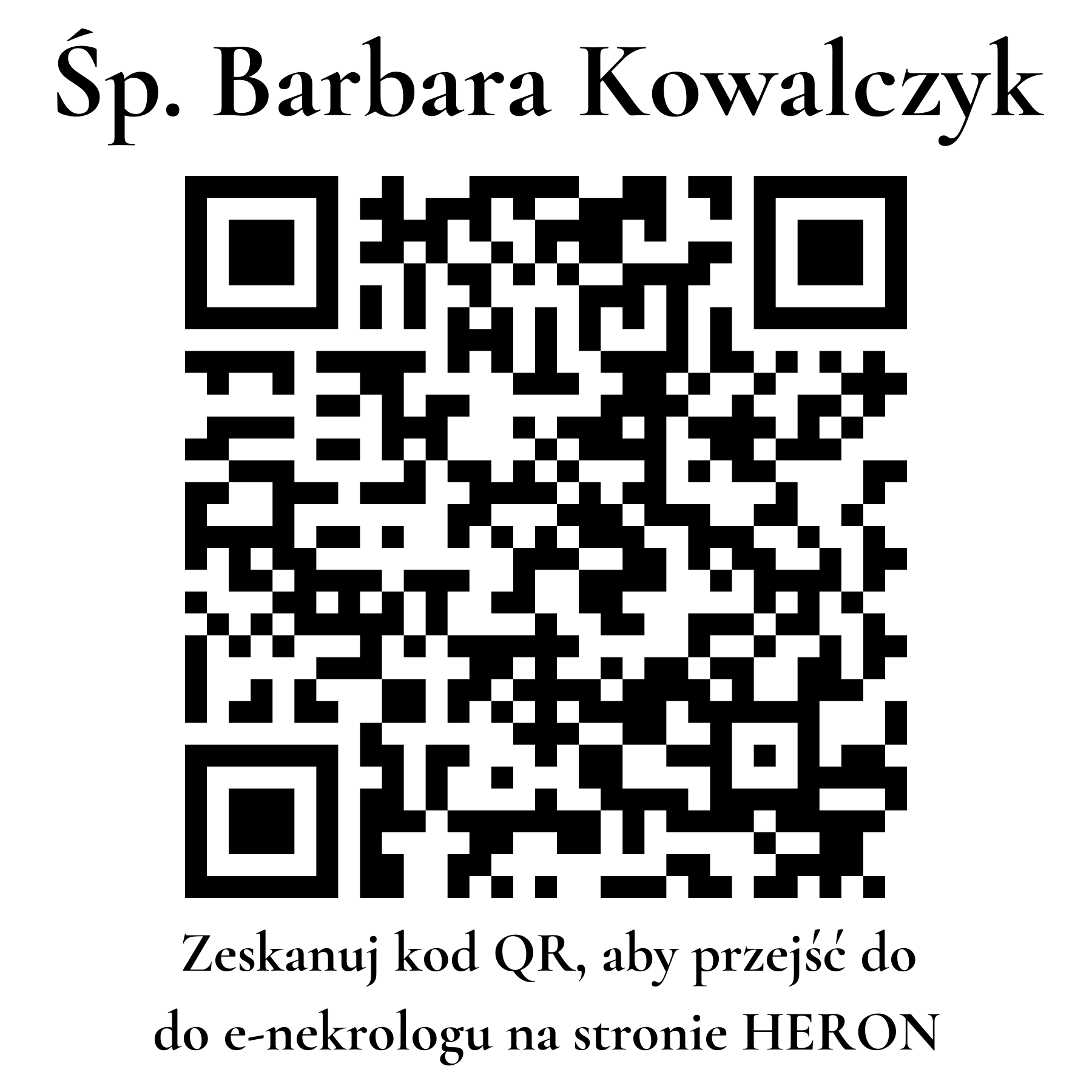 Kod QR do nekrologu Barbara Kowalczyk