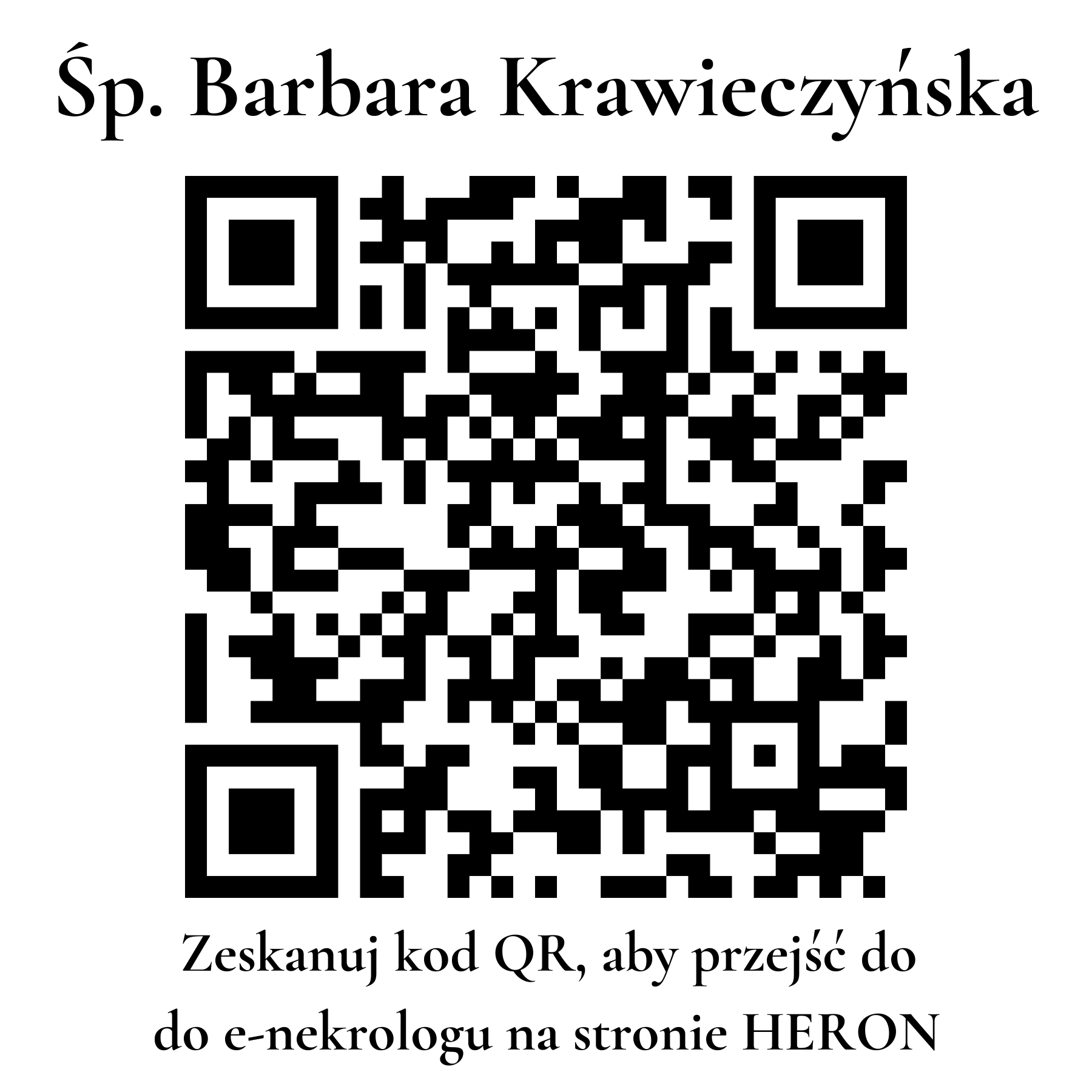 Kod QR do nekrologu Barbara Krawieczyńska