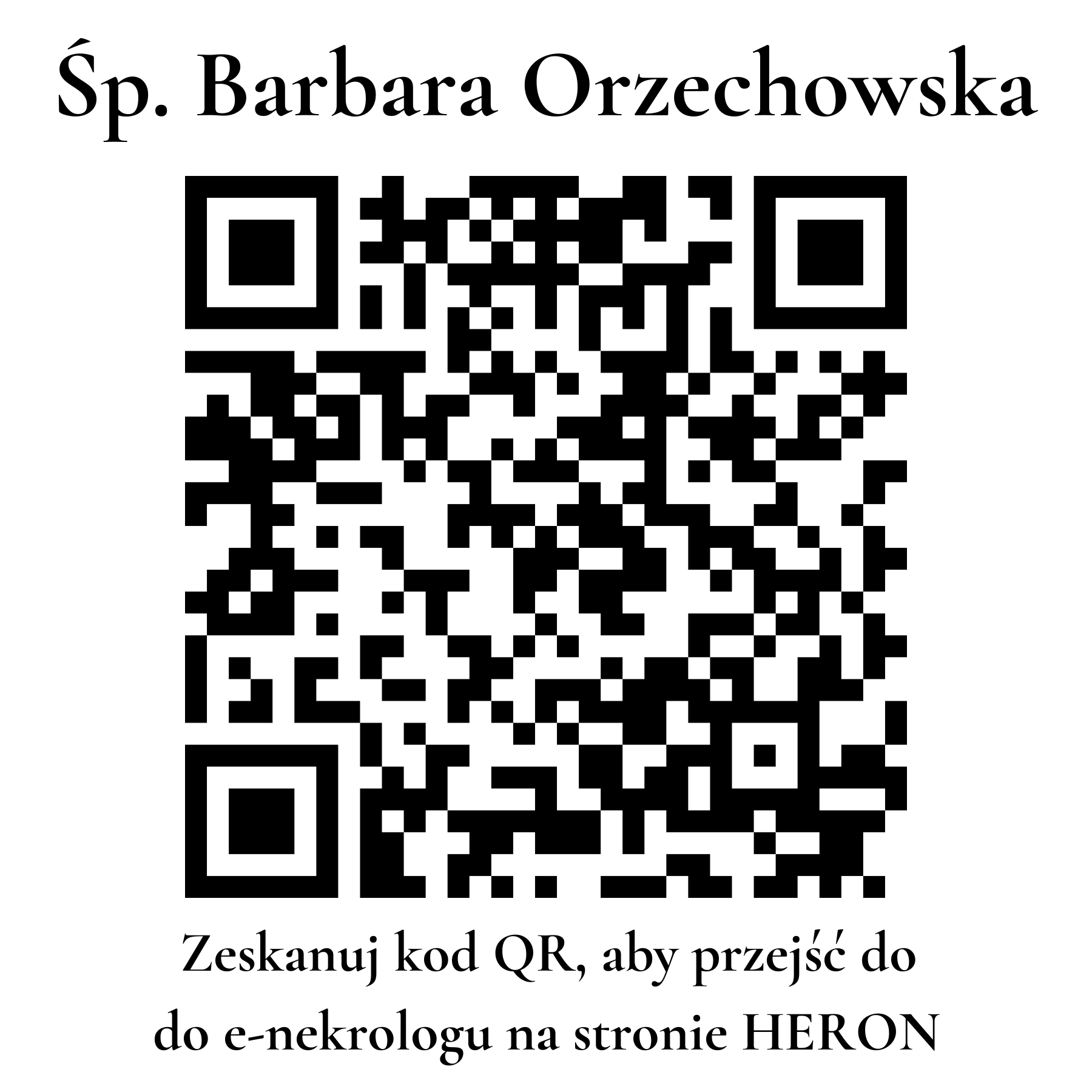 Kod QR do nekrologu Barbara Orzechowska