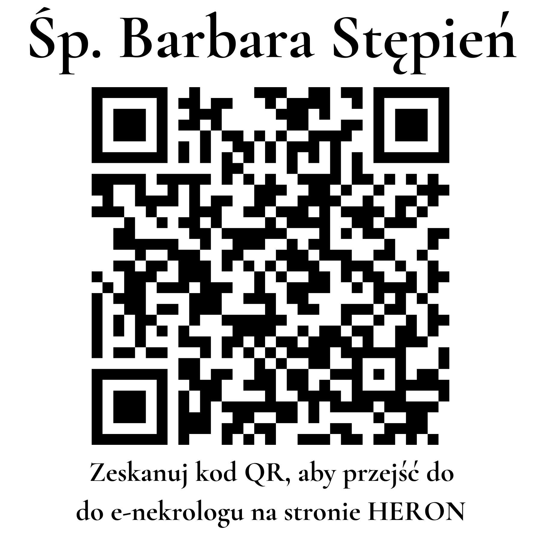 Kod QR do nekrologu Barbara Stępień