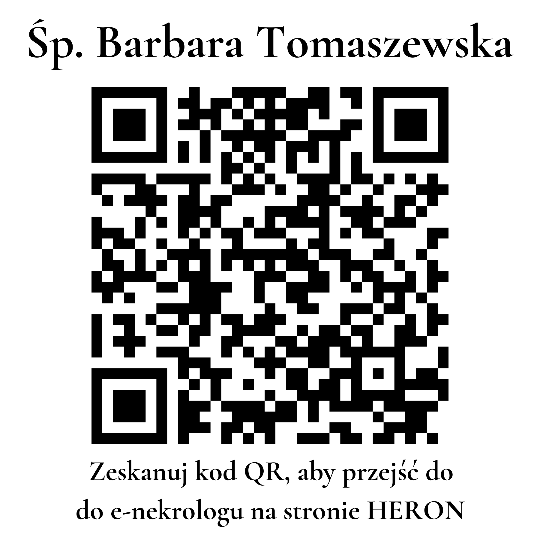 Kod QR do nekrologu Barbara Tomaszewska