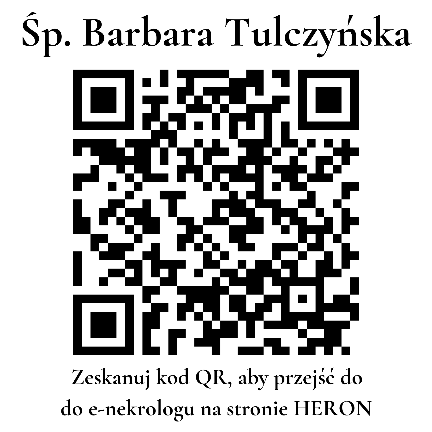 Kod QR do nekrologu Barbara Tulczyńska