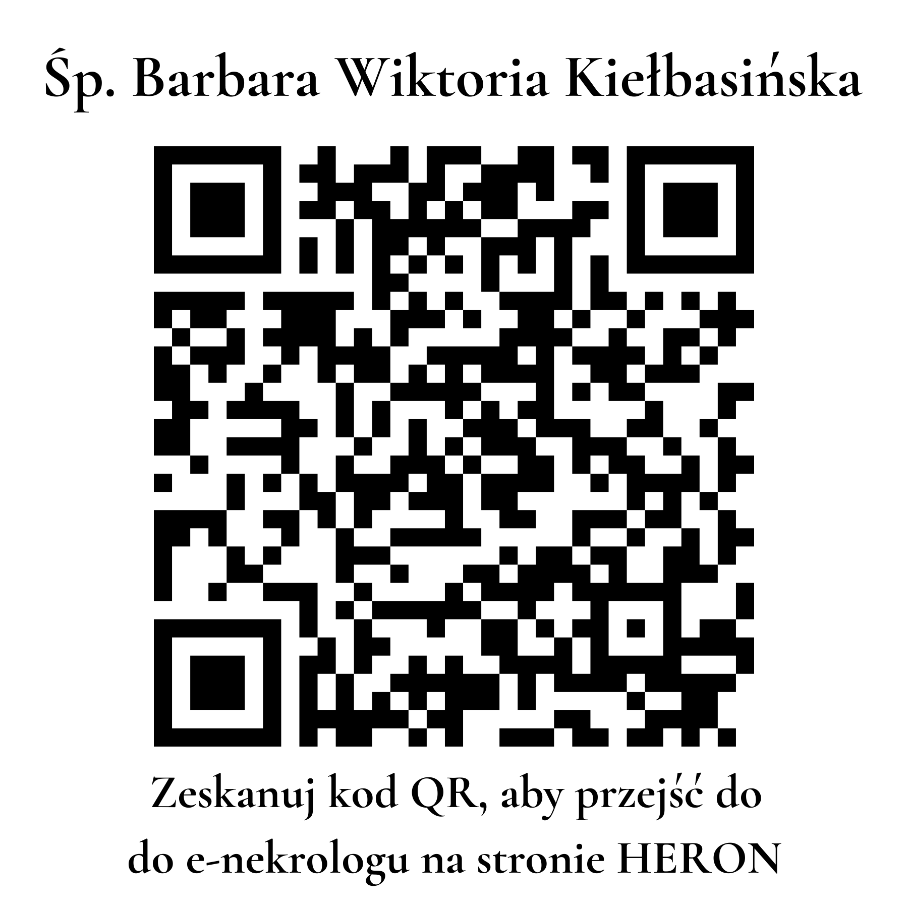 Kod QR do nekrologu Barbara Wiktoria Kiełbasińska
