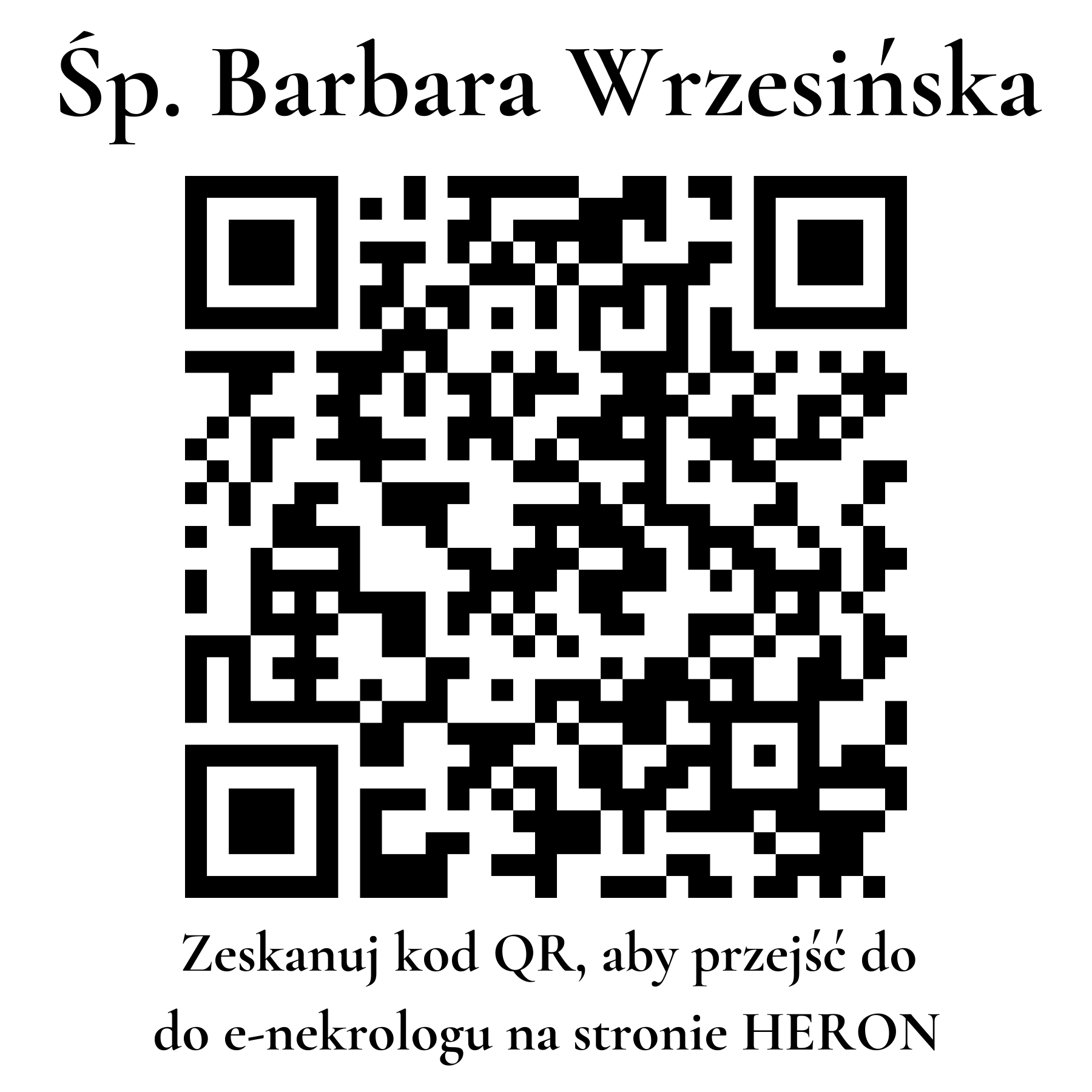 Kod QR do nekrologu Barbara Wrzesińska